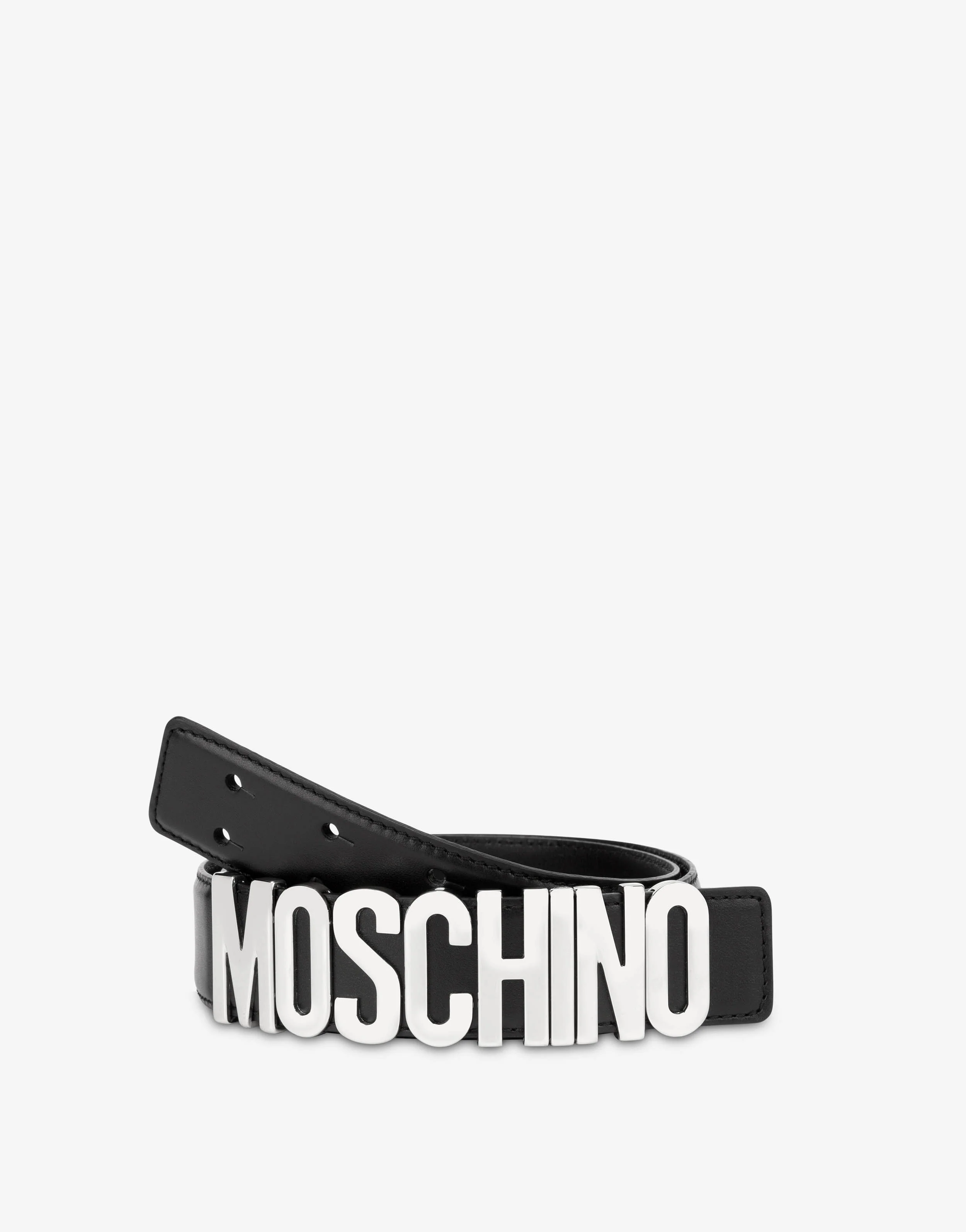 Belt in leather with logo - Image 3