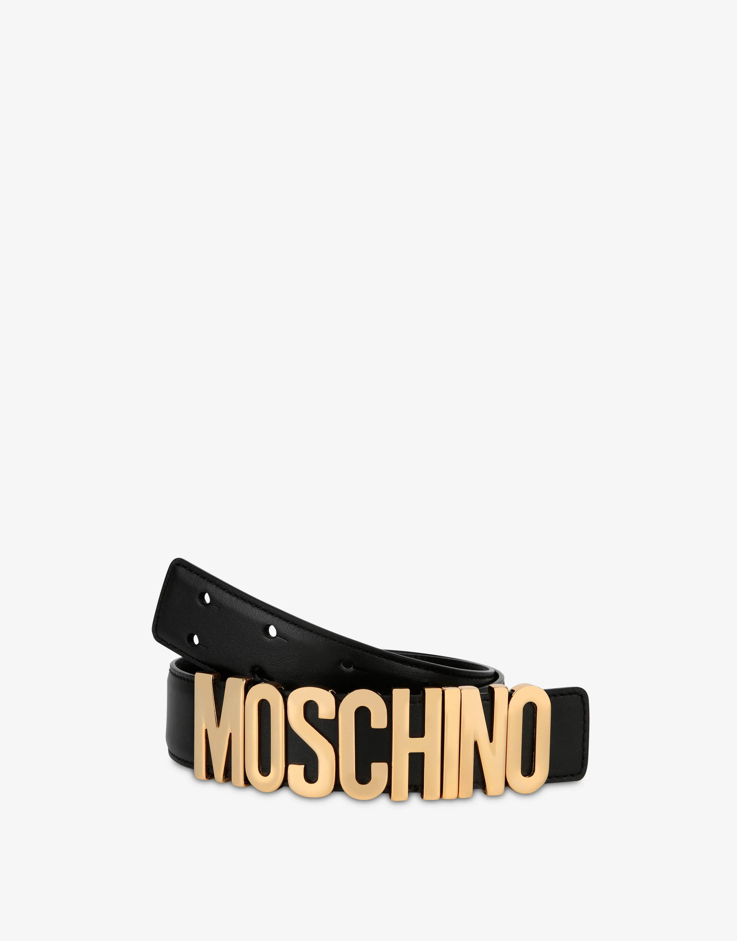 Belt in leather with logo - Image 3