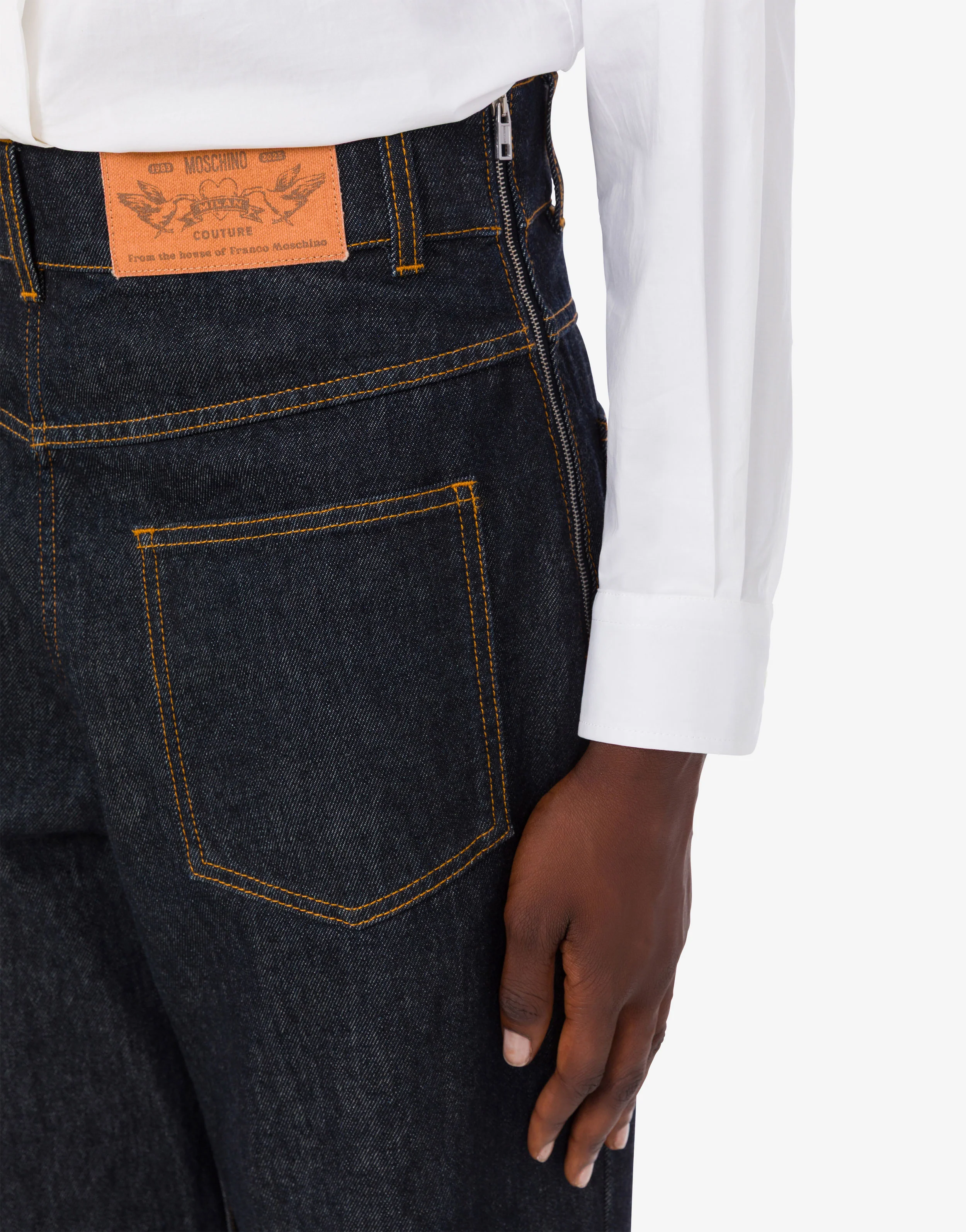 Blue cotton denim pants - Image 4