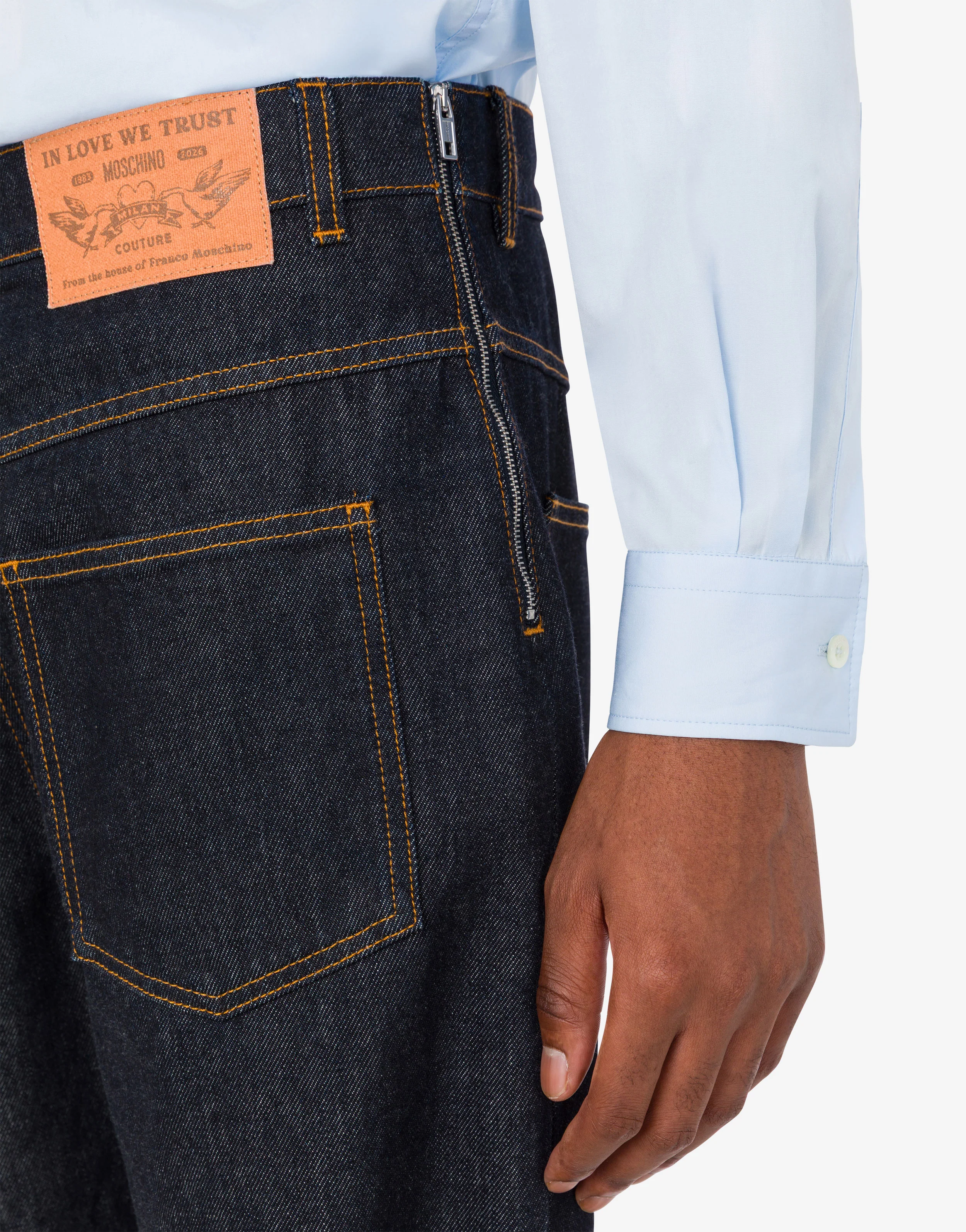 Blue cotton denim pants - Image 4