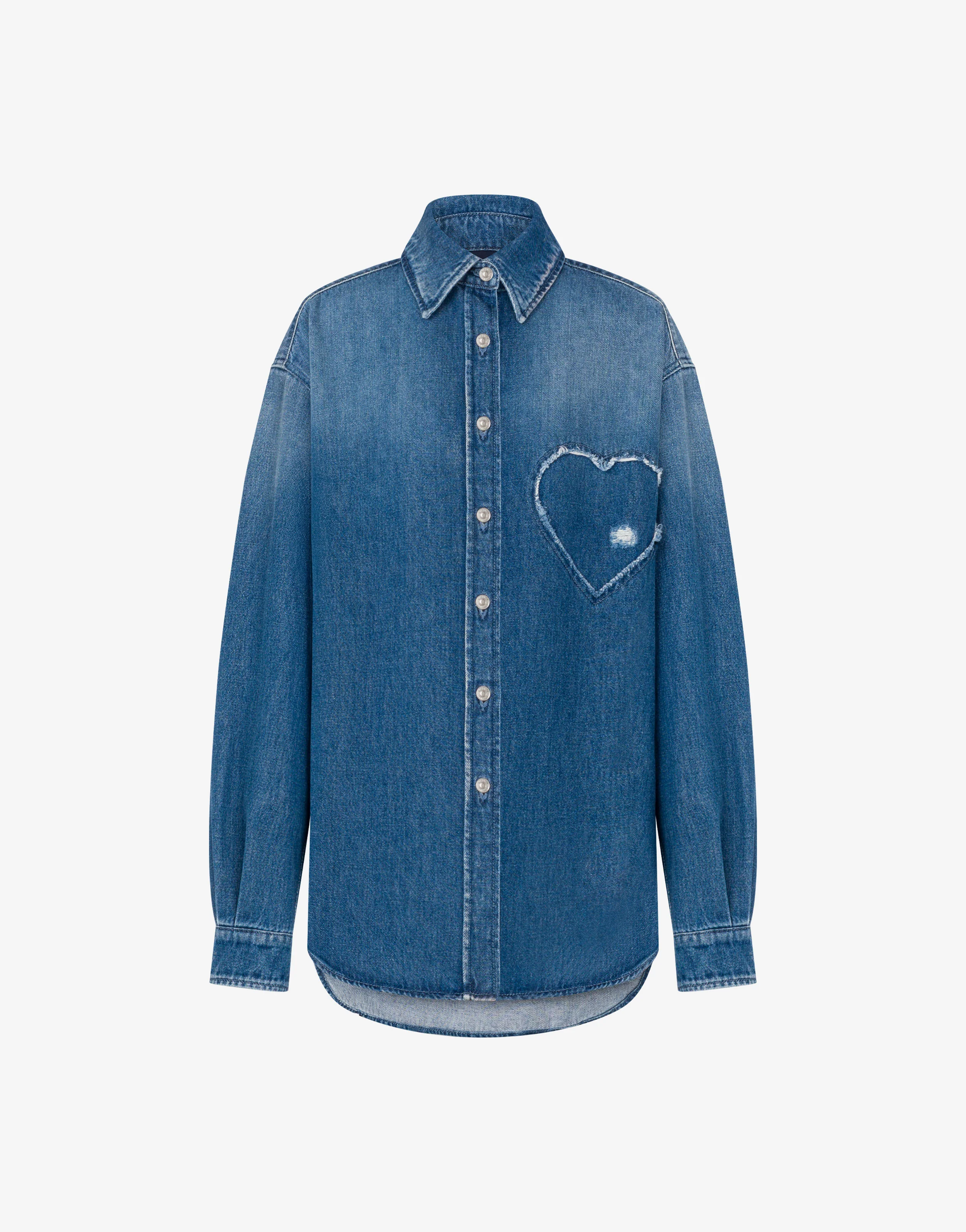 Blue cotton denim shirt - Image 5
