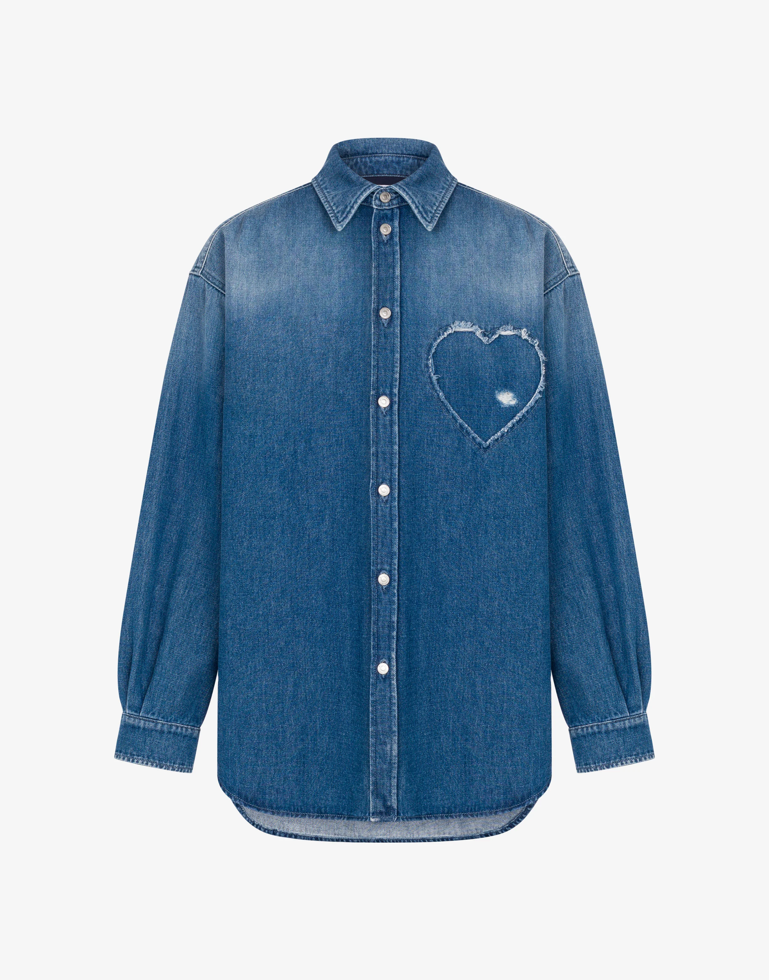 Blue cotton denim shirt - Image 4