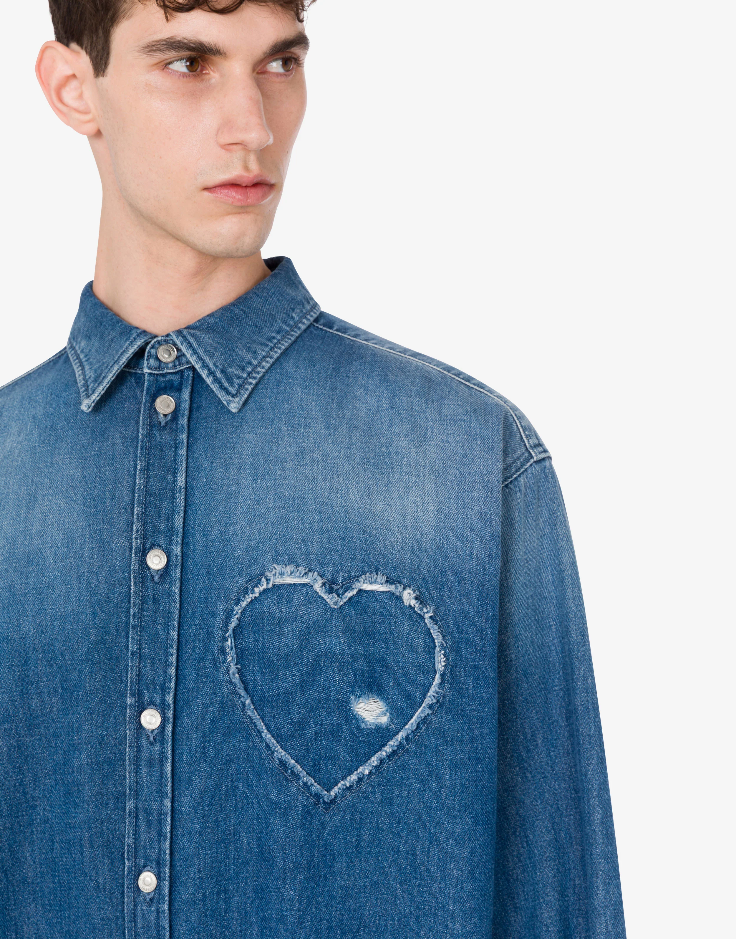Blue cotton denim shirt - Image 5