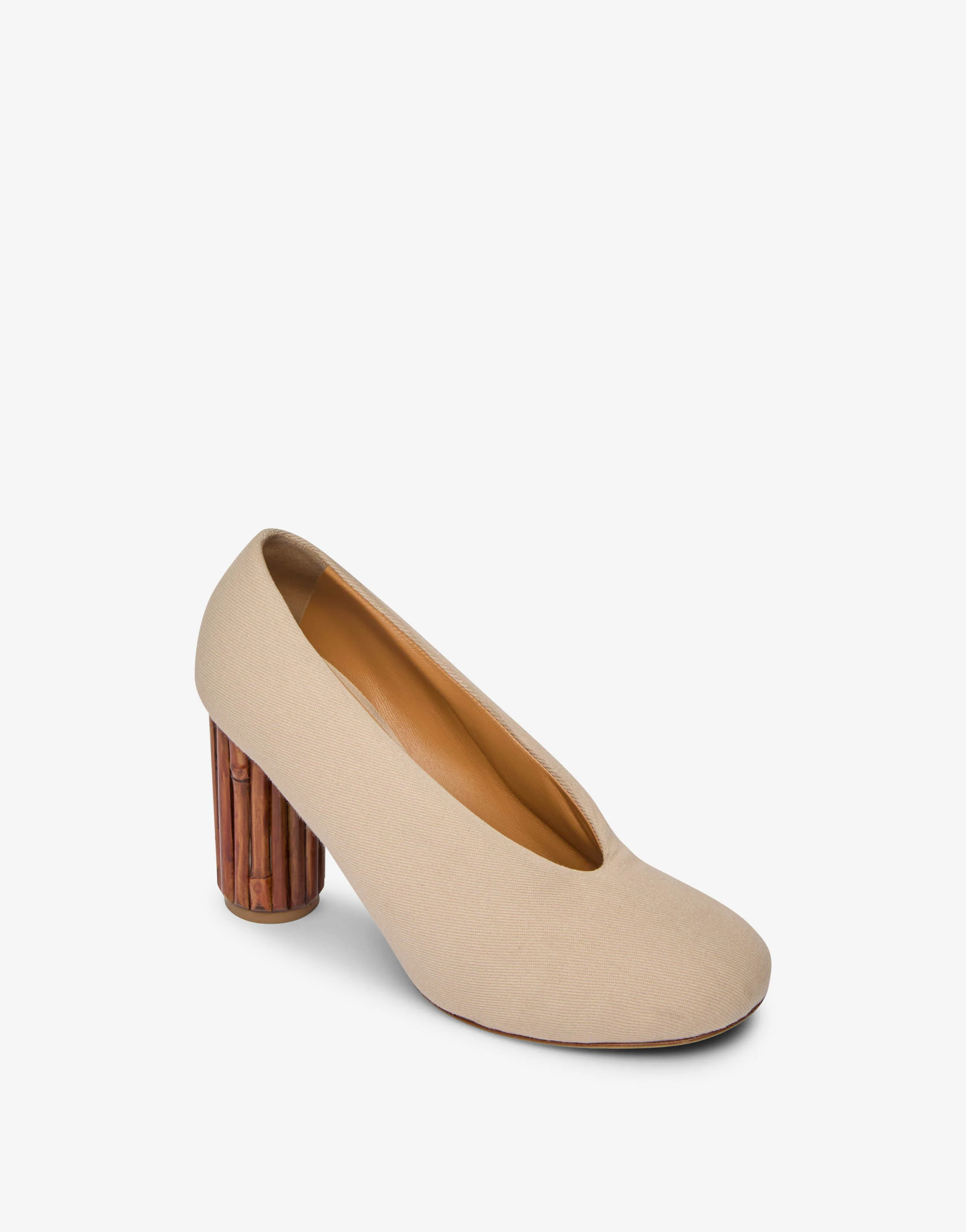 Canvas pumps with sculpted heel - Image 4