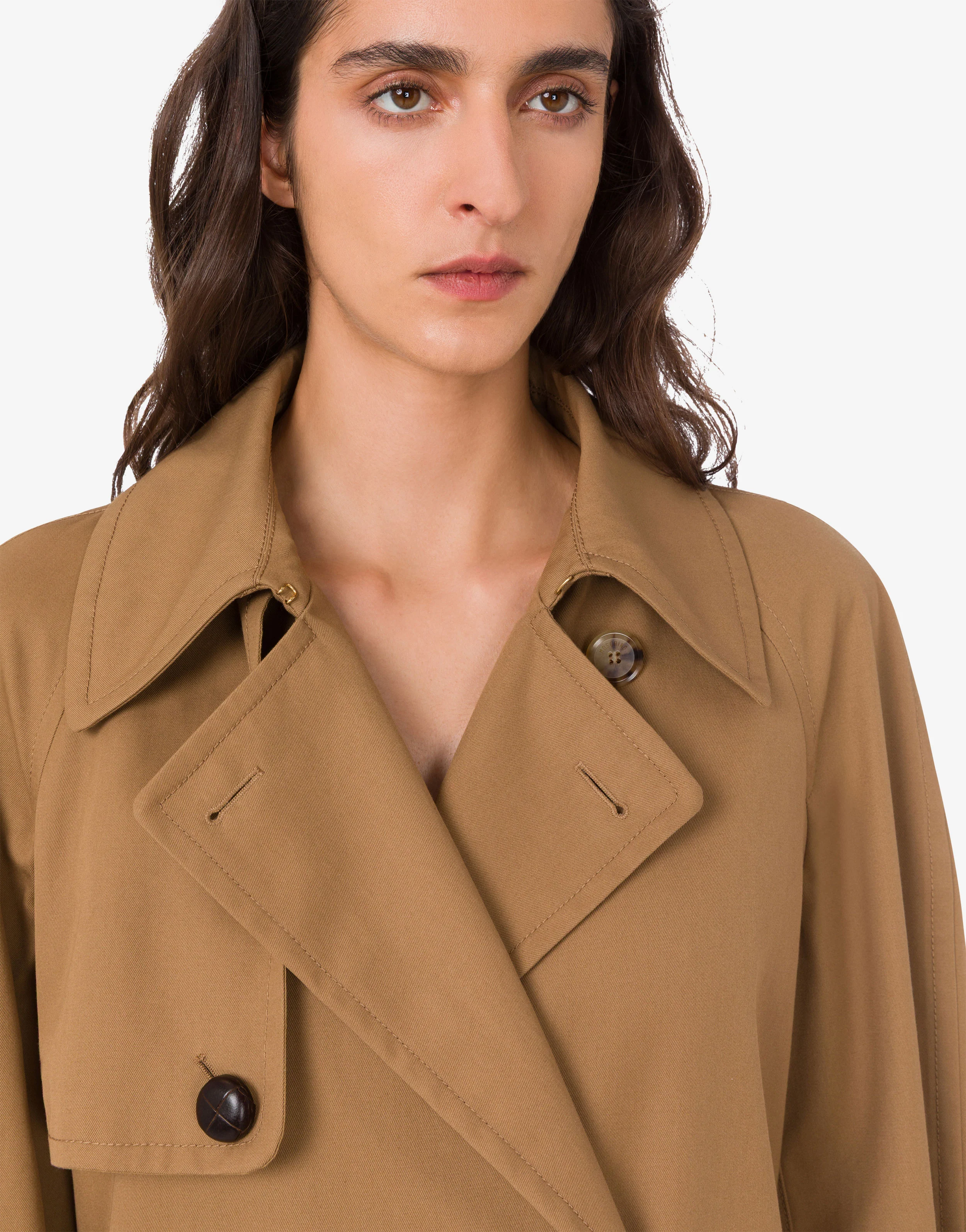 Cotton blend gabardine trench coat - Image 3
