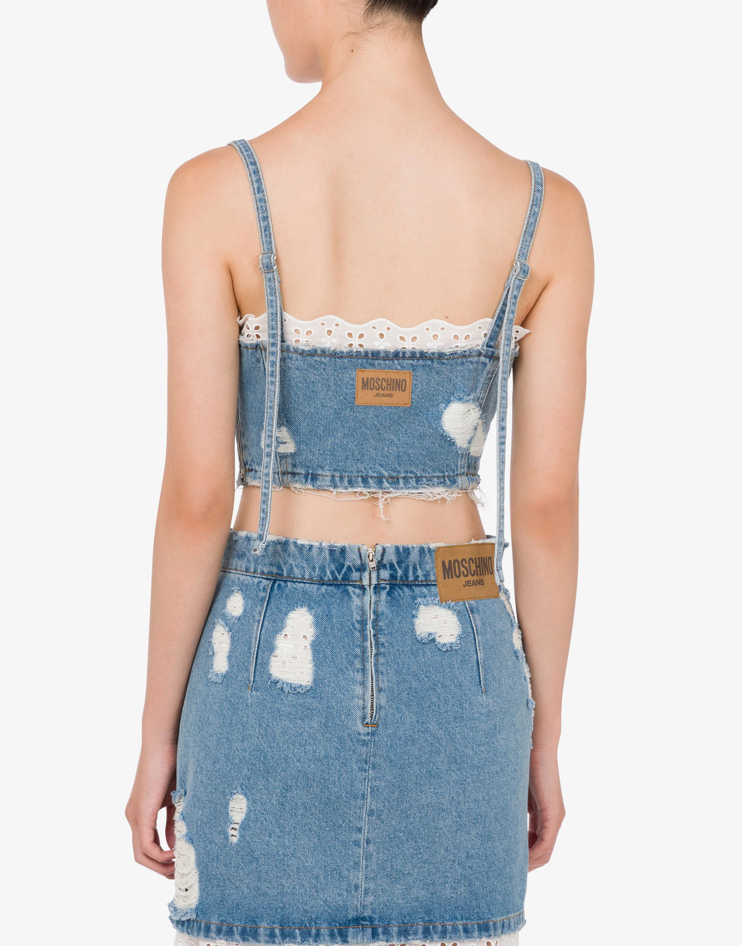Cotton denim crop top - Image 3