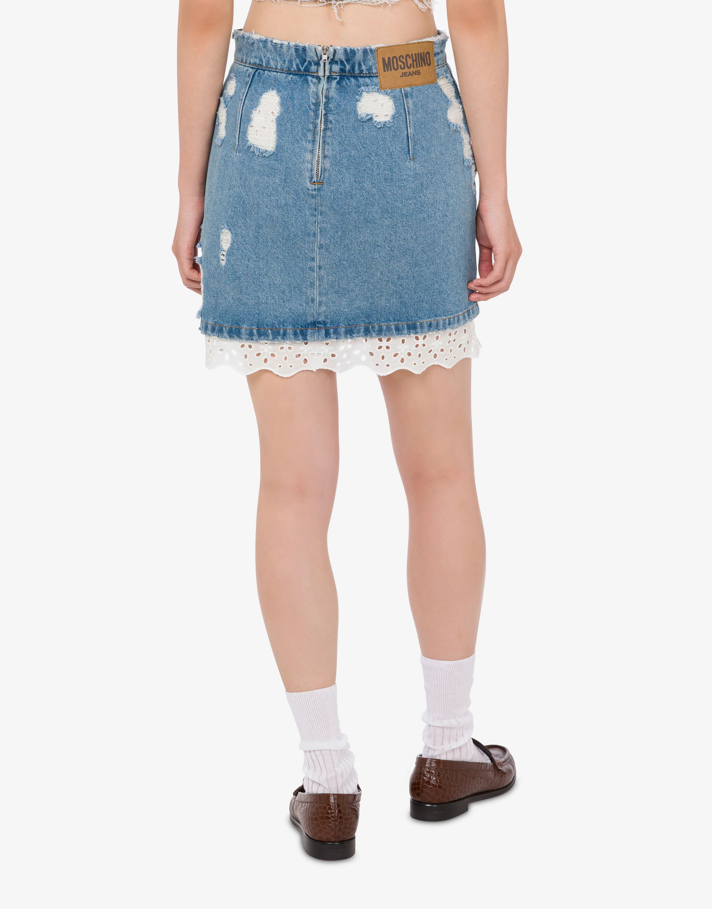 Cotton denim miniskirt - Image 3