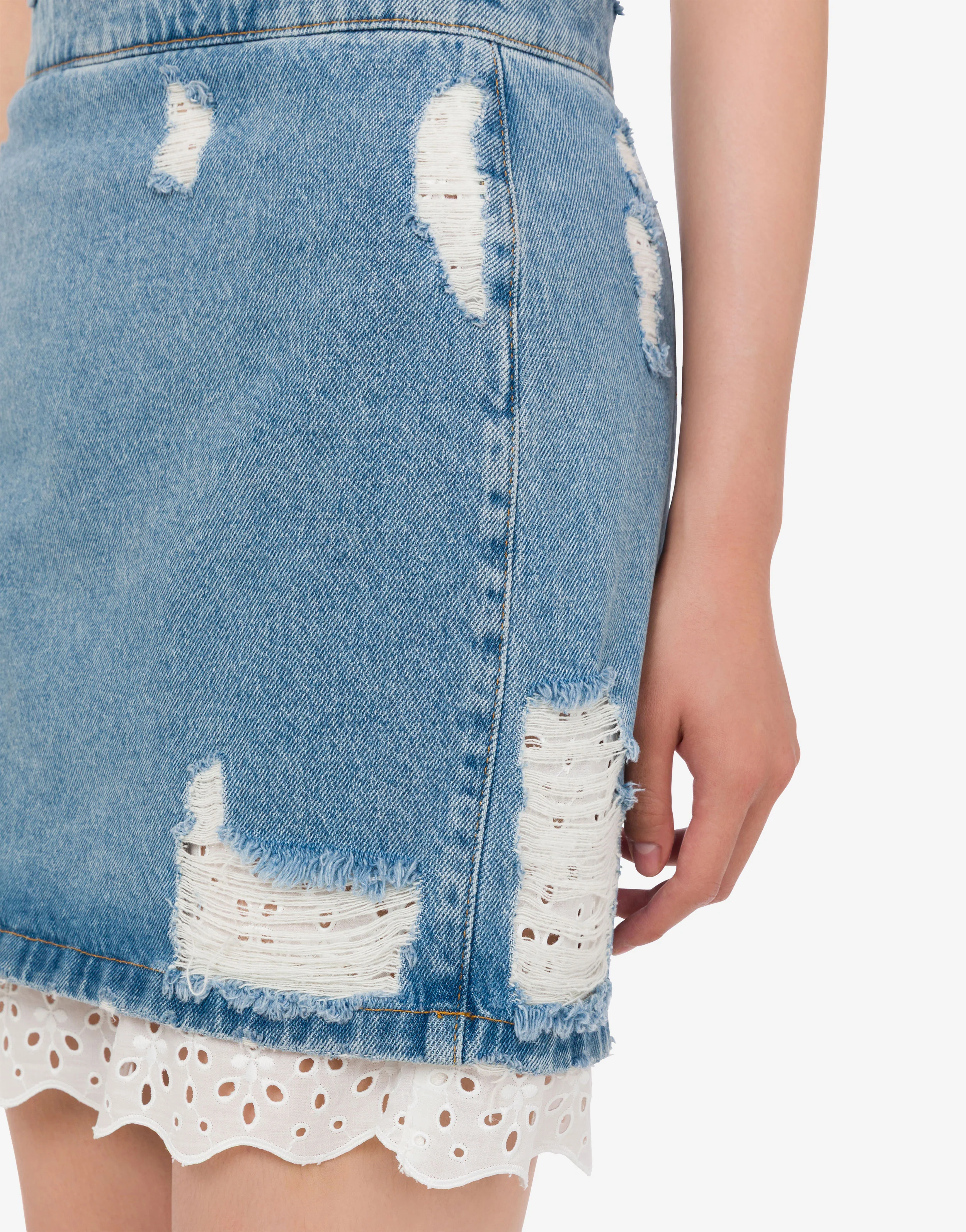 Cotton denim miniskirt - Image 4