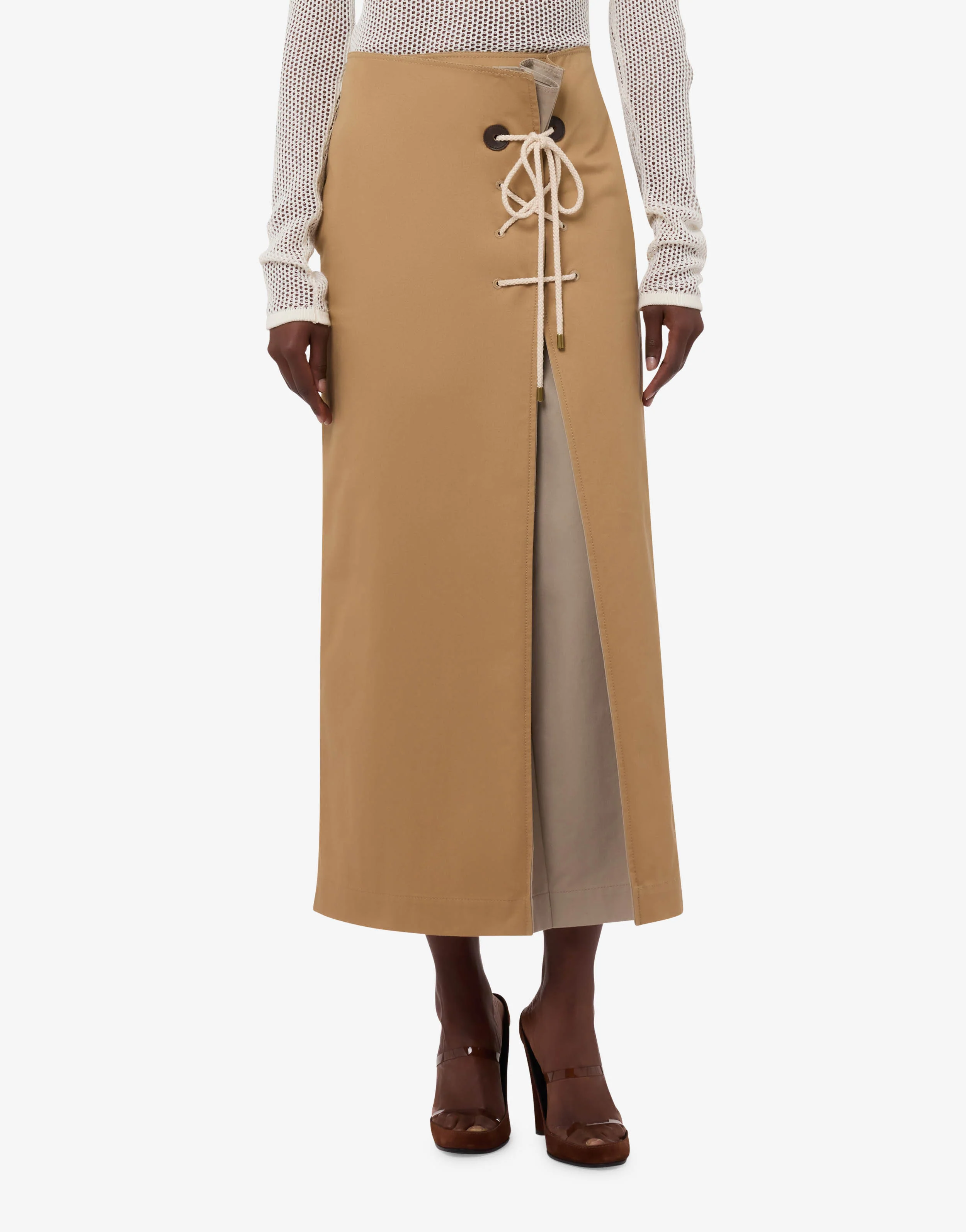 Cotton gabardine skirt - Image 2