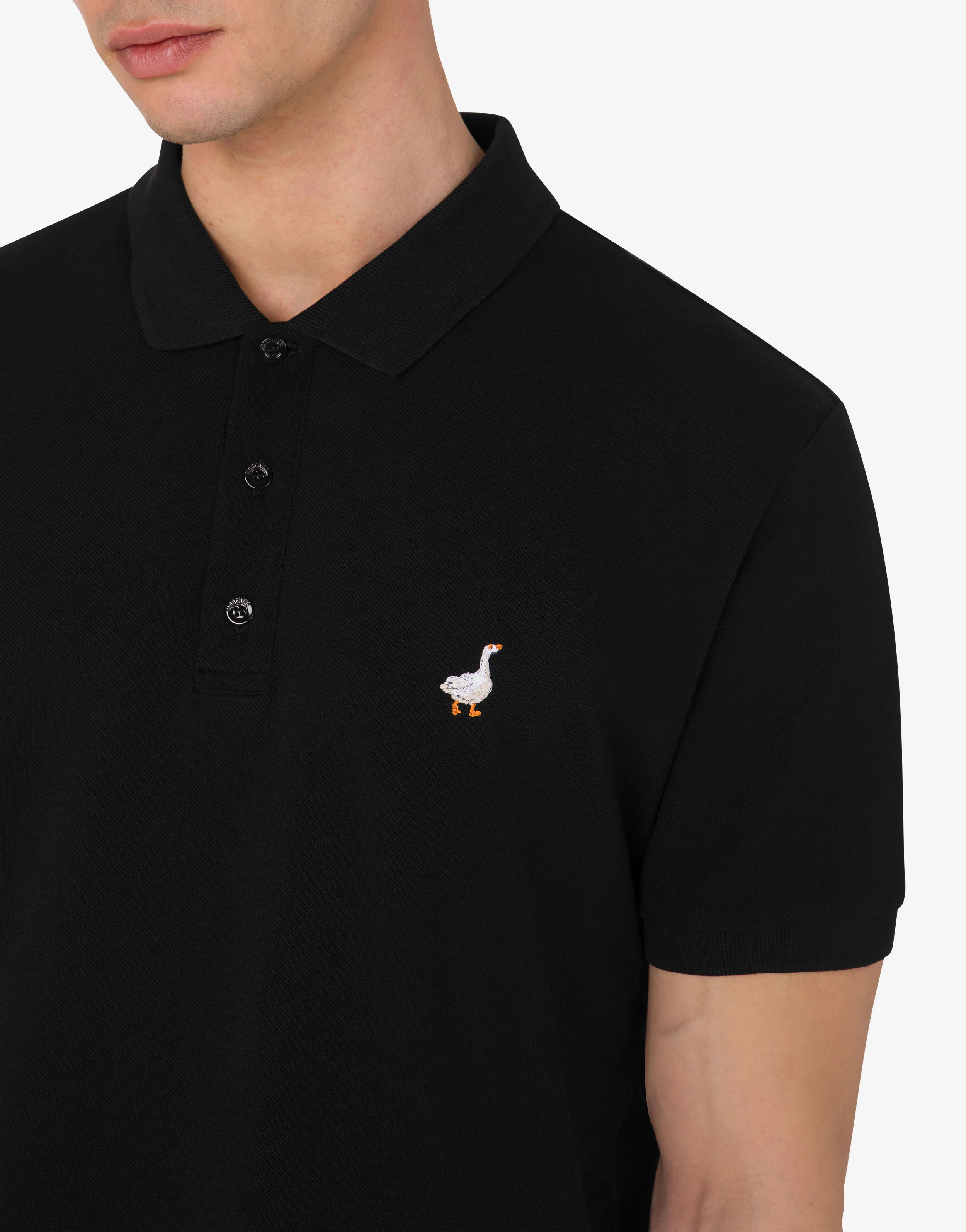 Cotton Piquet Polo Goose Embroidery - Image 4