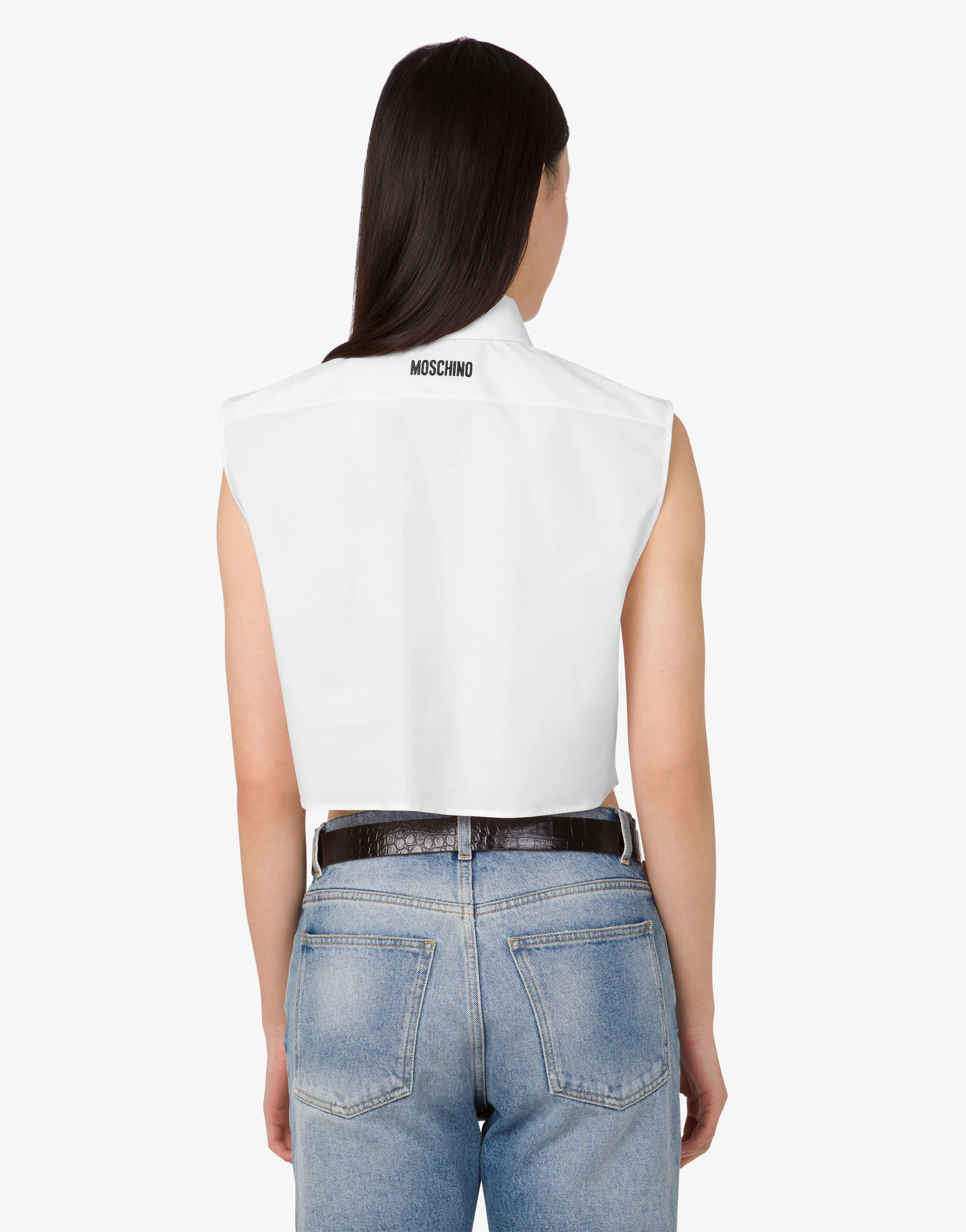 Cotton poplin crop shirt Goose - Image 4