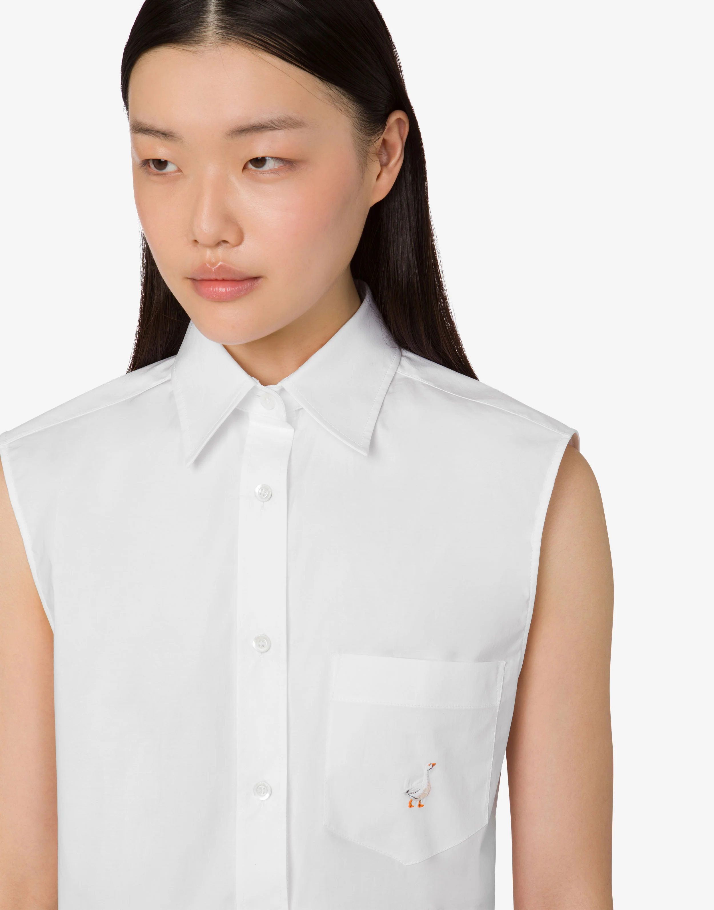 Cotton poplin crop shirt Goose - Image 5