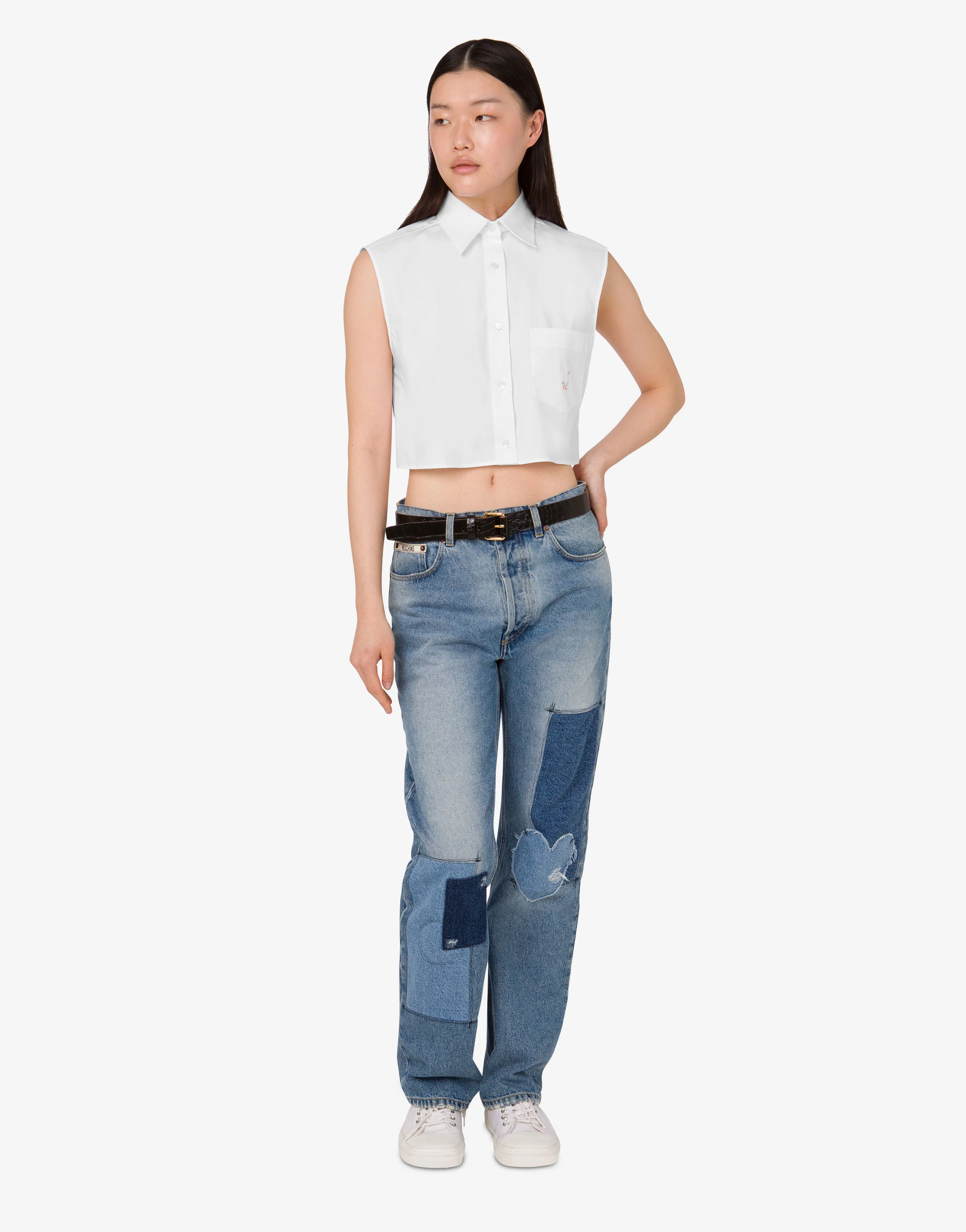 Cotton poplin crop shirt Goose - Image 3