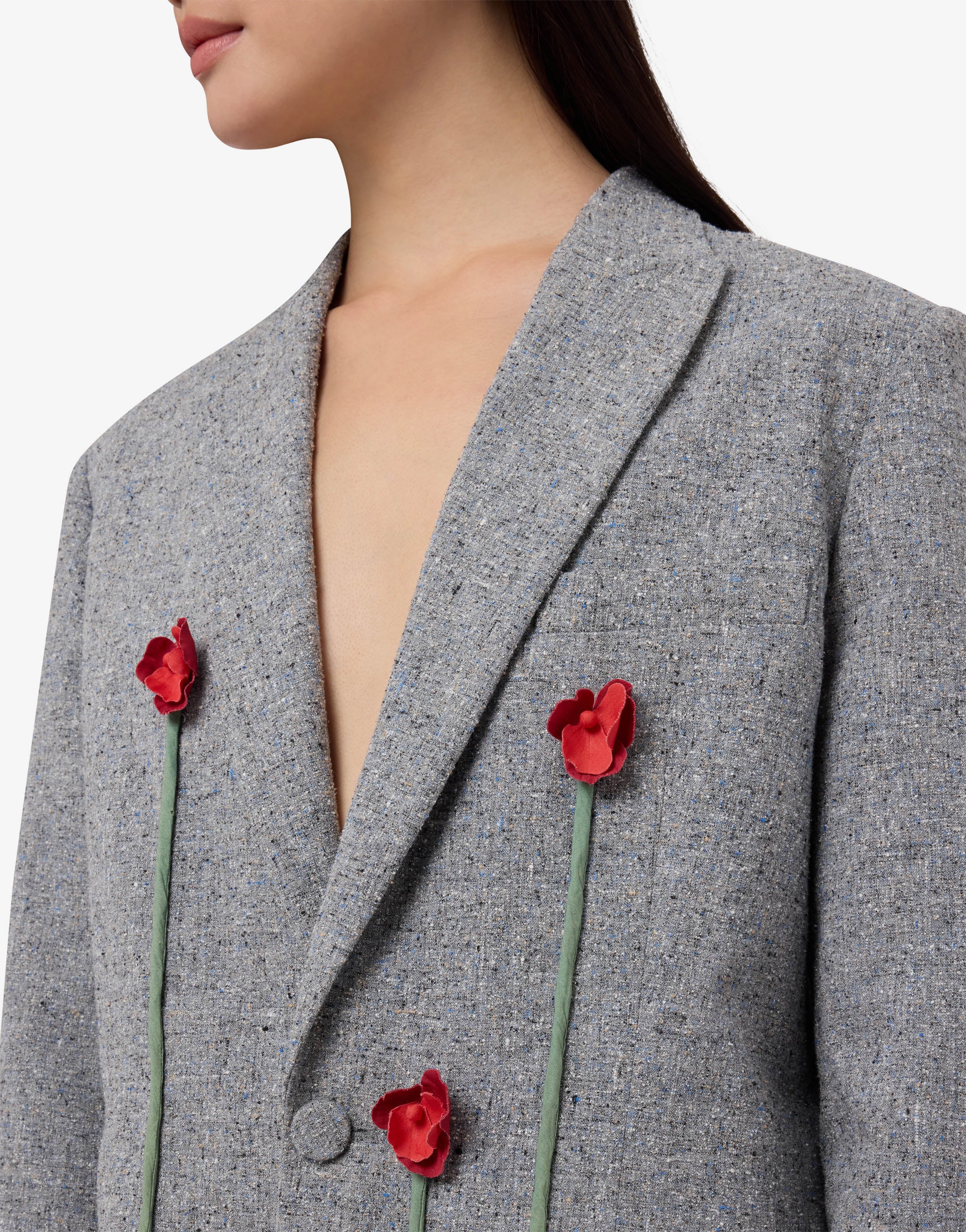 Embroidered tweed jacket - Image 3