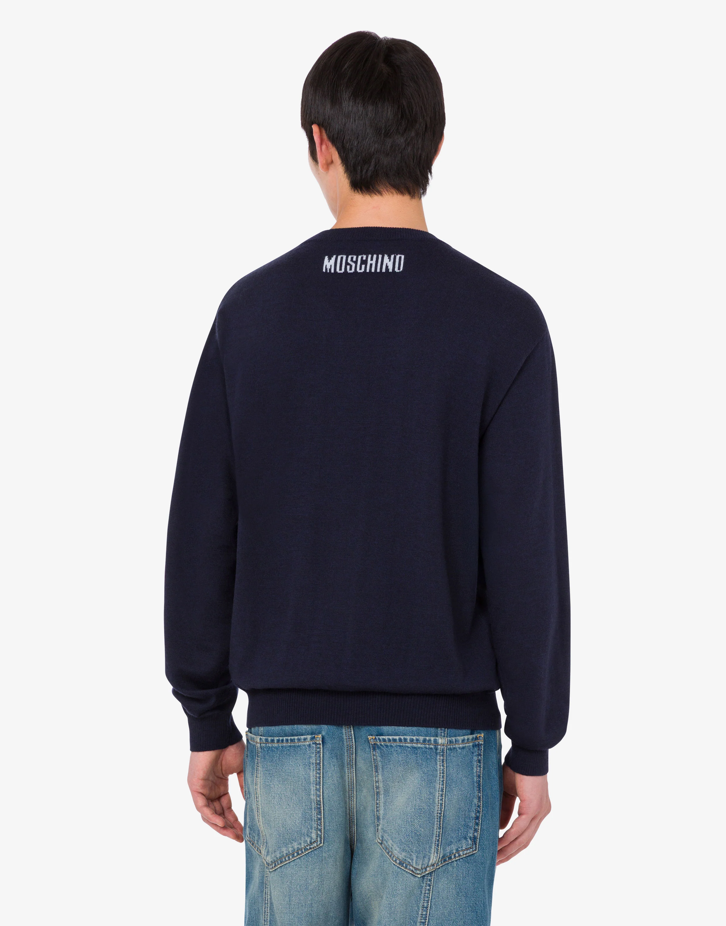 Extra-fine merino wool pullover with intarsia - Image 3