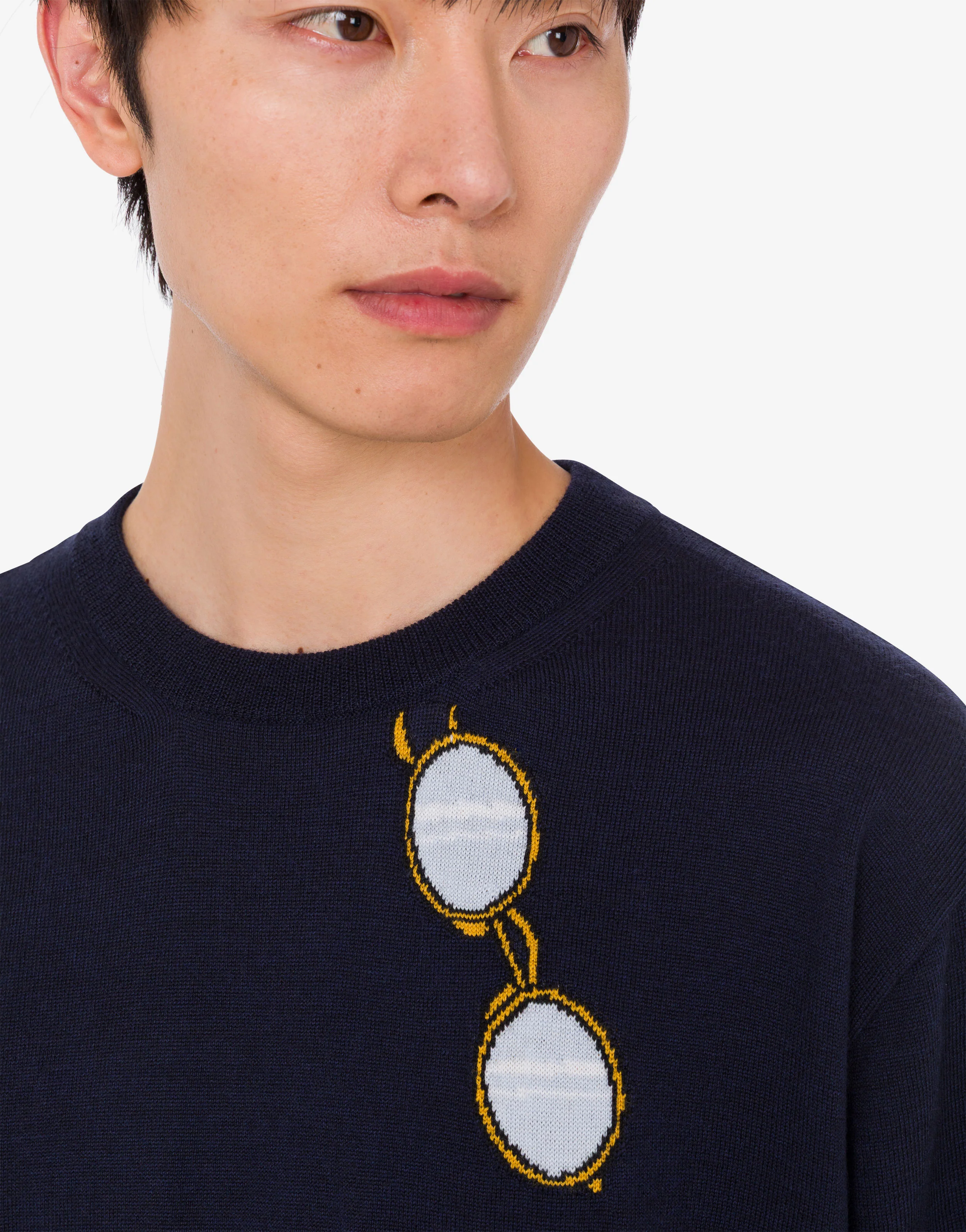 Extra-fine merino wool pullover with intarsia - Image 4