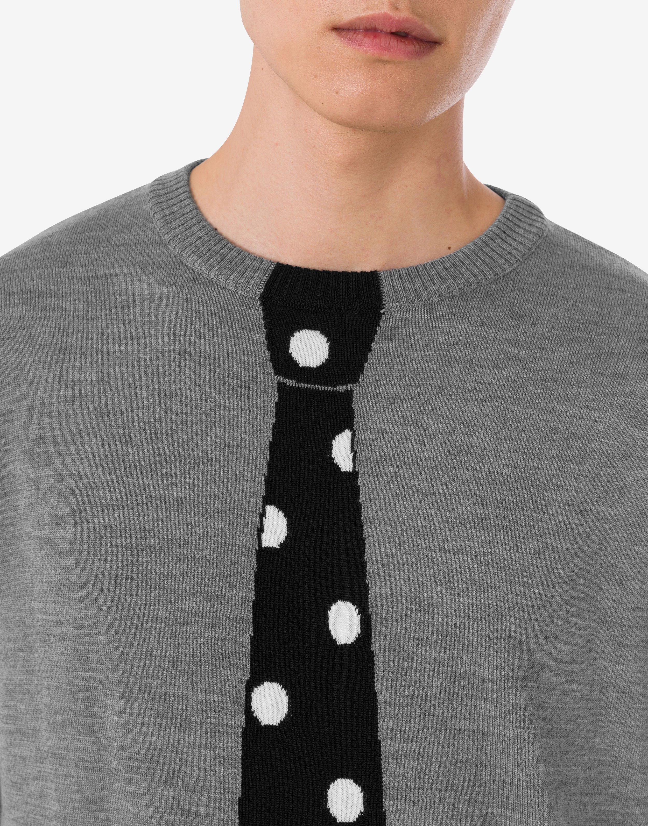 Extra-fine merino wool pullover with intarsia - Image 3