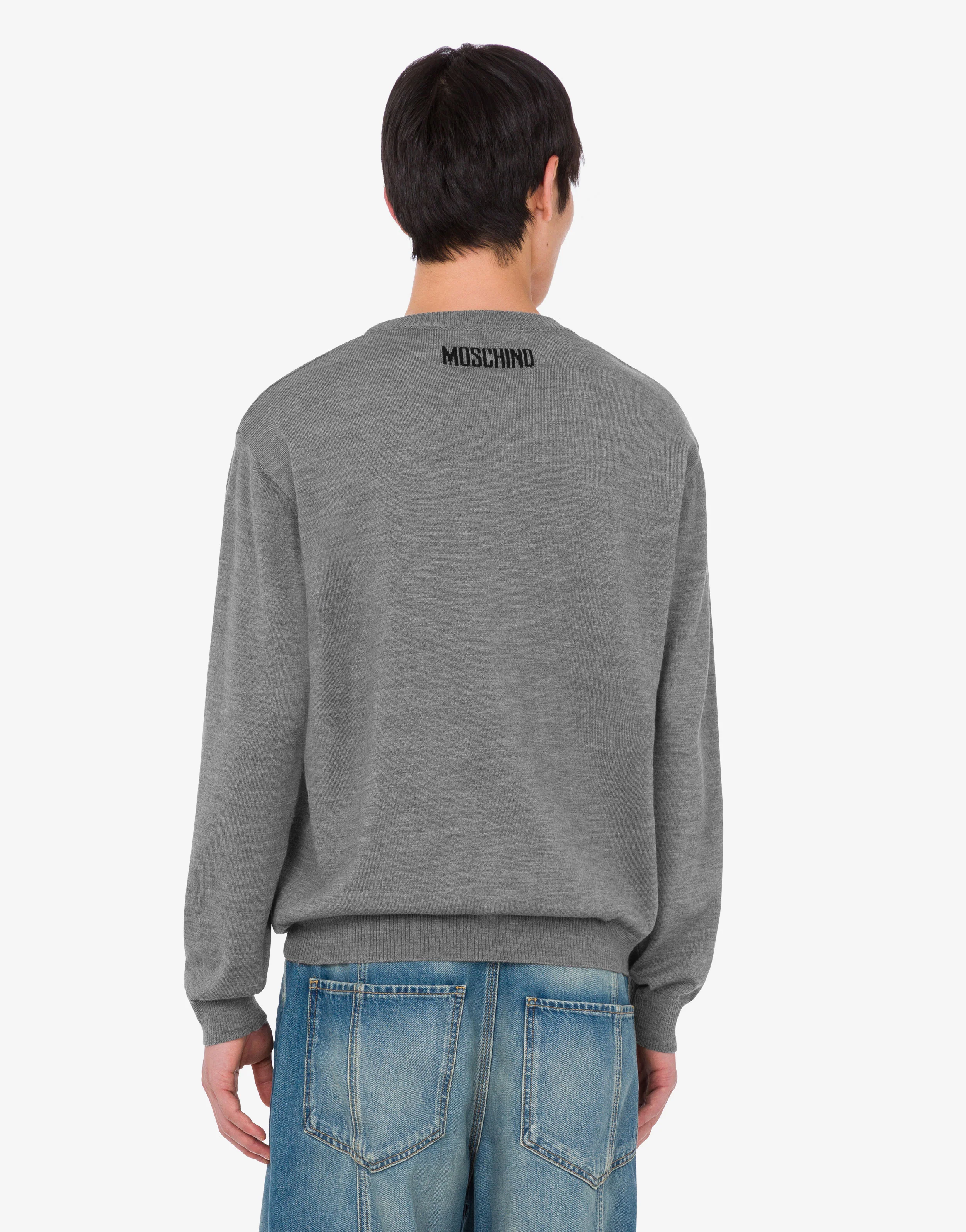 Extra-fine merino wool pullover with intarsia - Image 4
