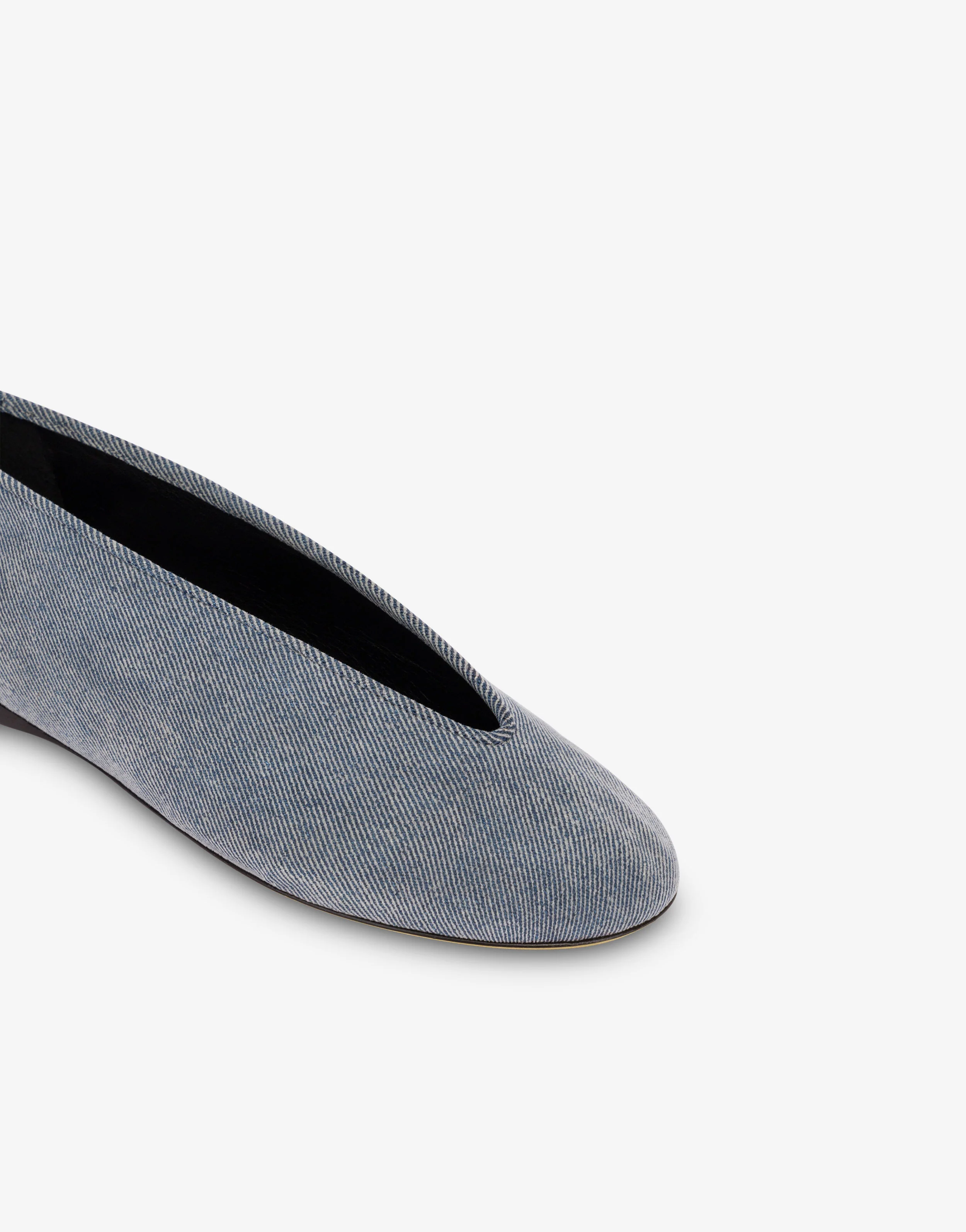 Flocked denim ballet flats - Image 4