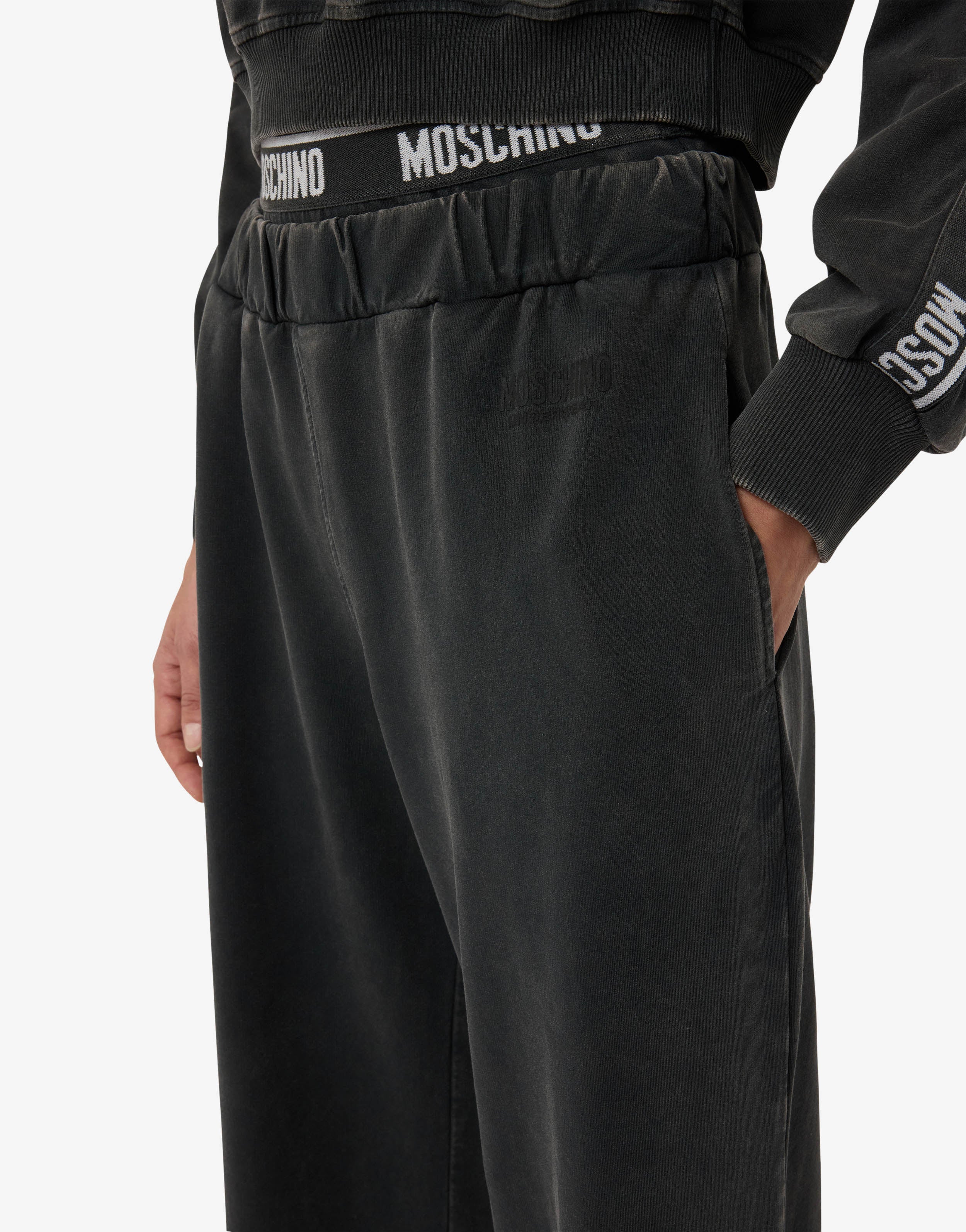 Garment-dyed cotton fleece pants - Image 4