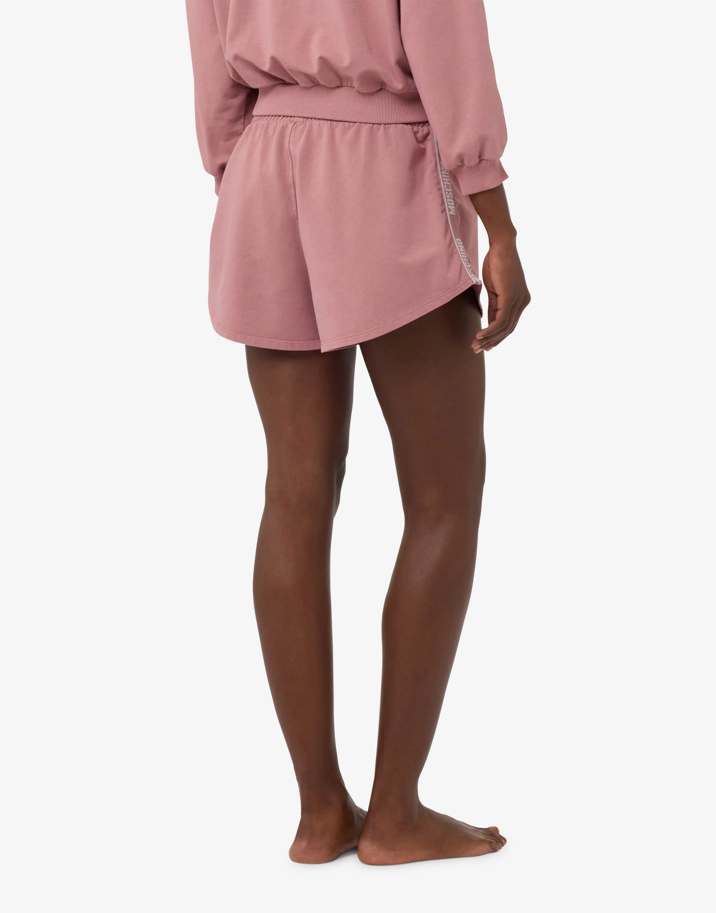 Garment-dyed cotton fleece shorts - Image 3