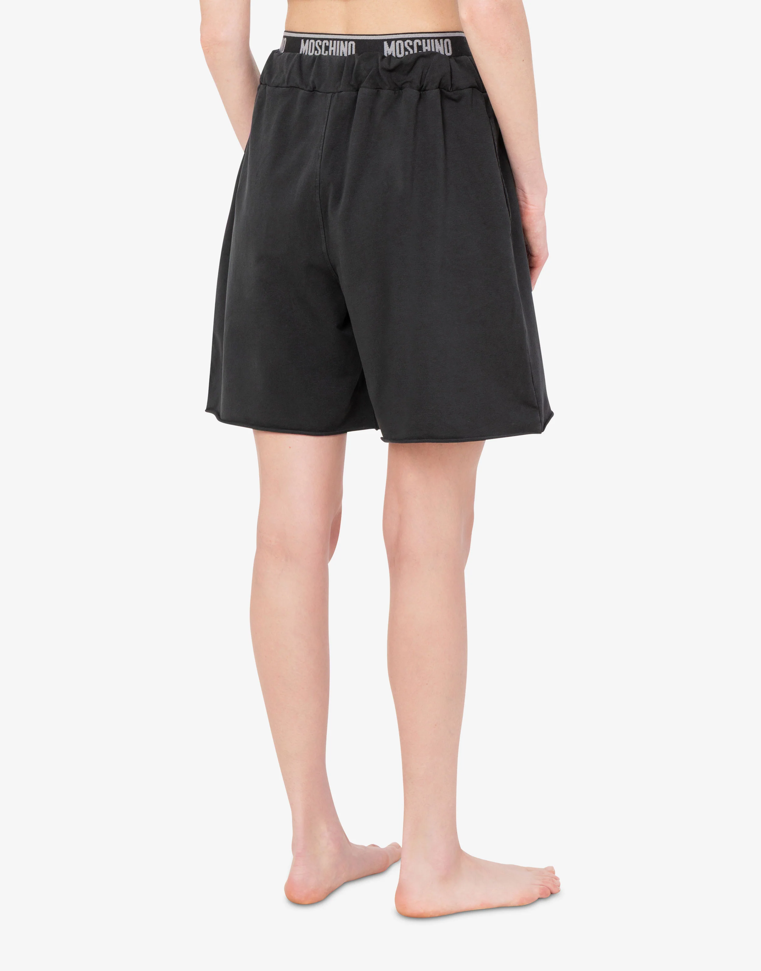 Garment-dyed cotton fleece shorts - Image 3