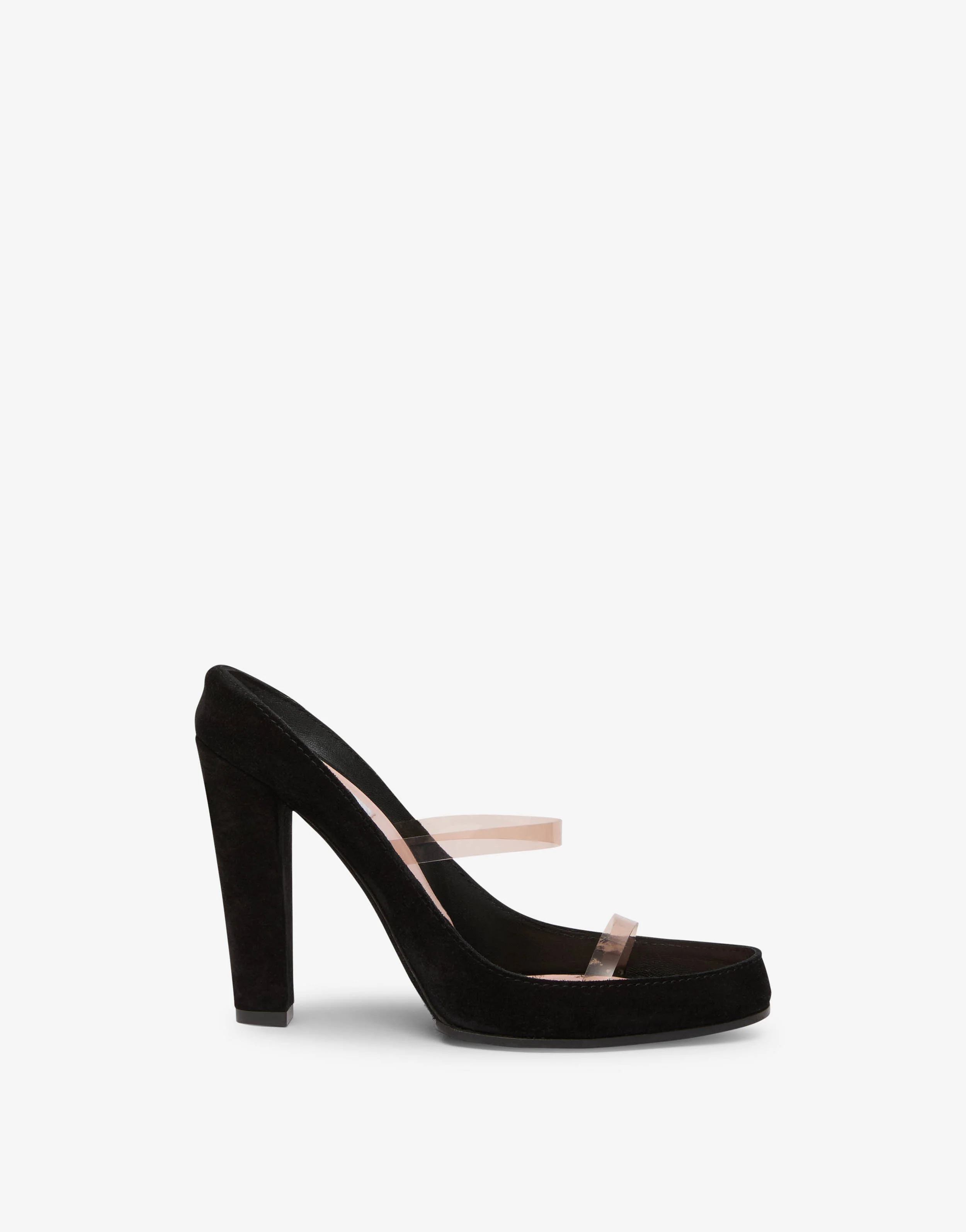 High-heeled suede and PVC sandals - Image 2