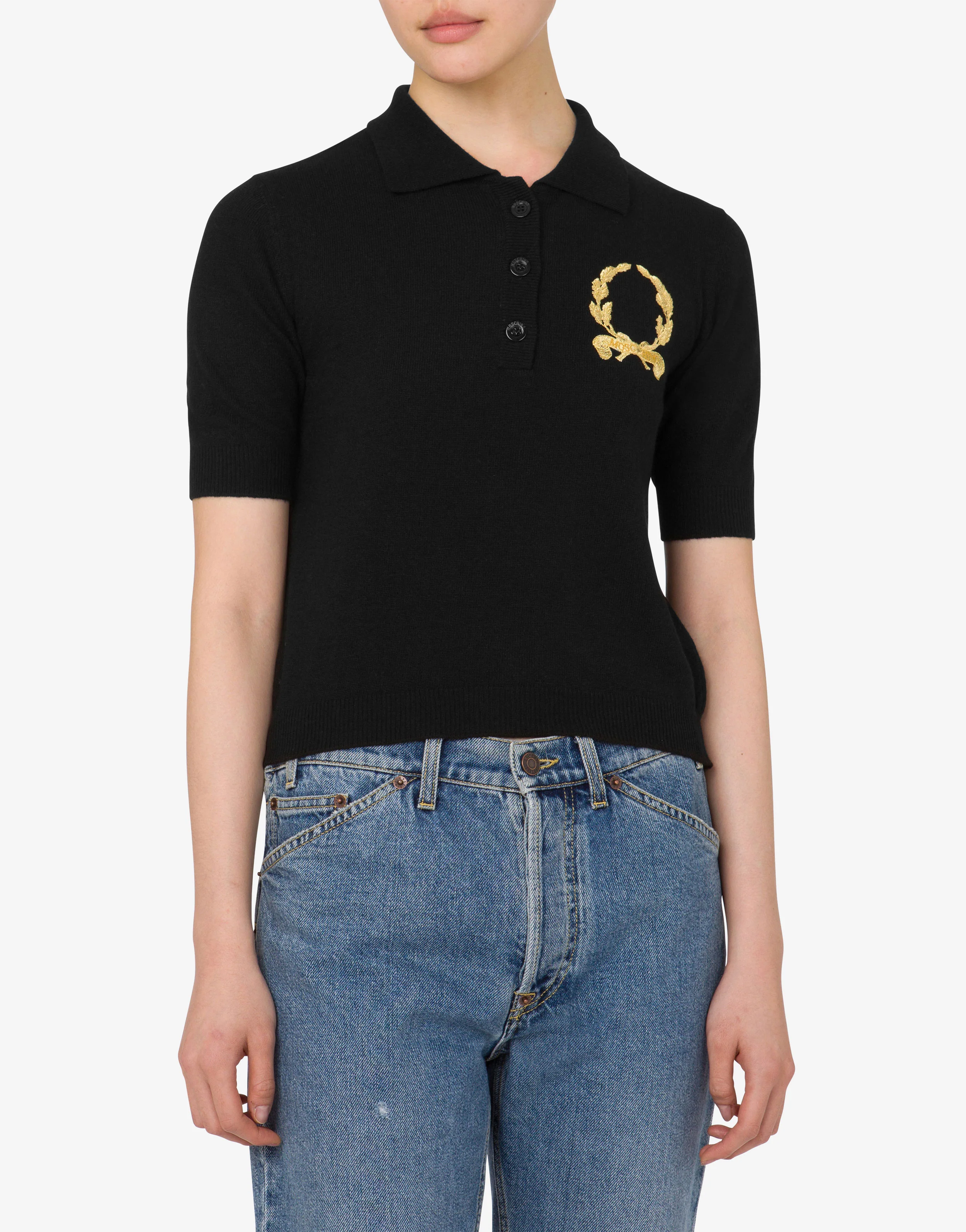 Knit Polo Shirt Laurel Crown Logo - Image 2