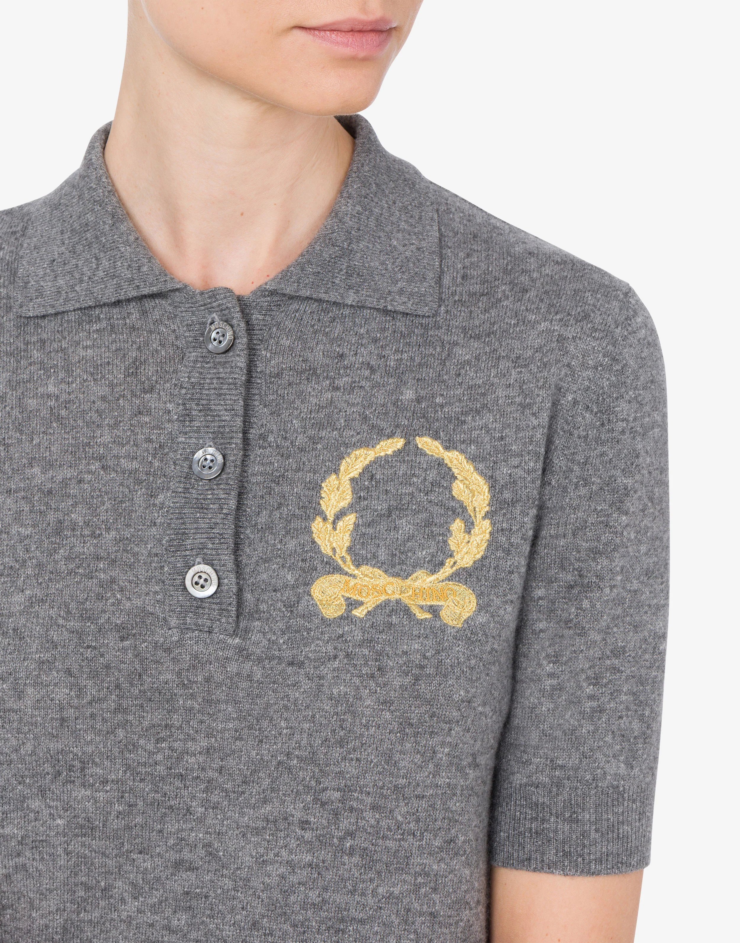 Knit Polo Shirt Laurel Crown Logo - Image 4