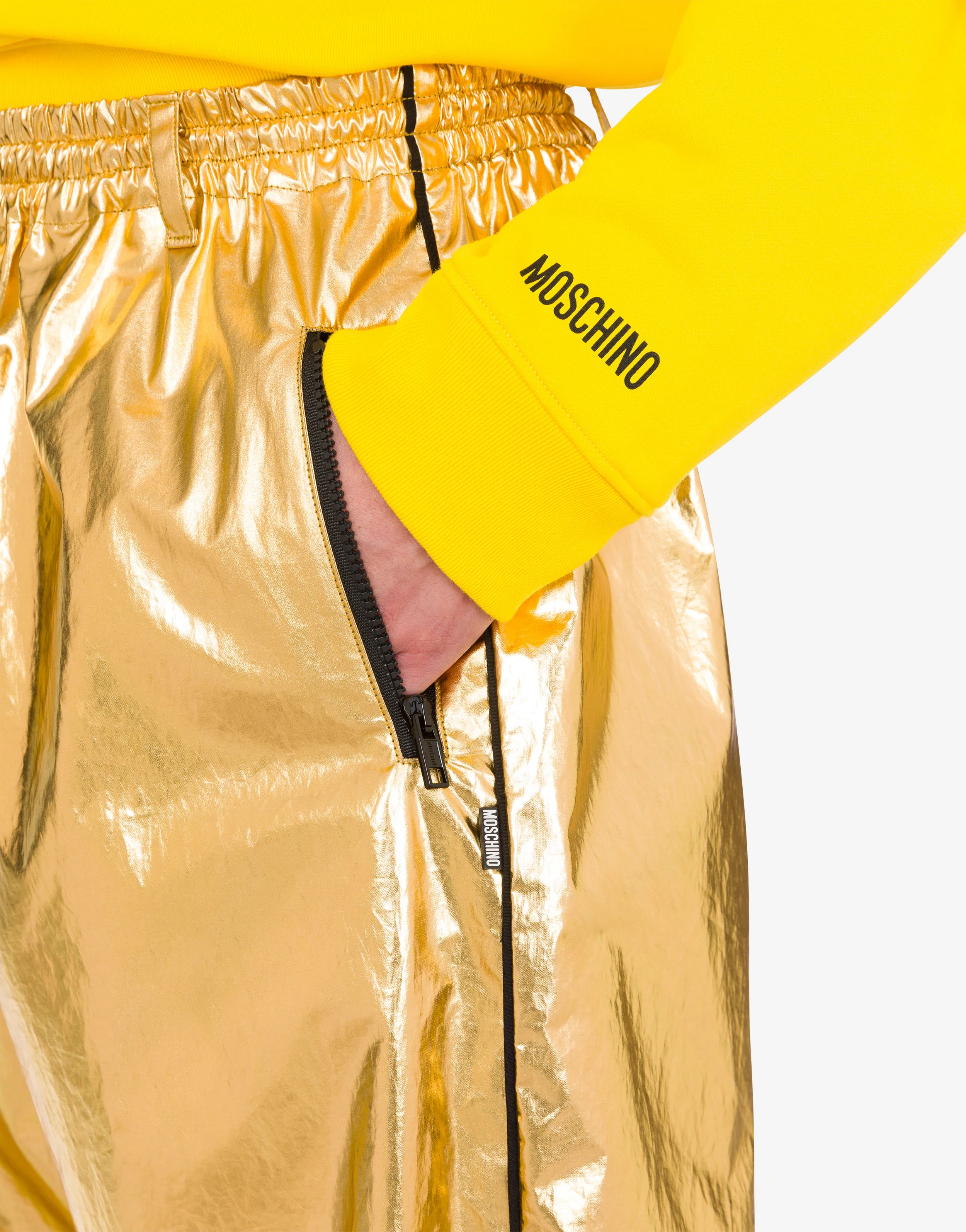 Laminated cotton muslin trousers - Image 4