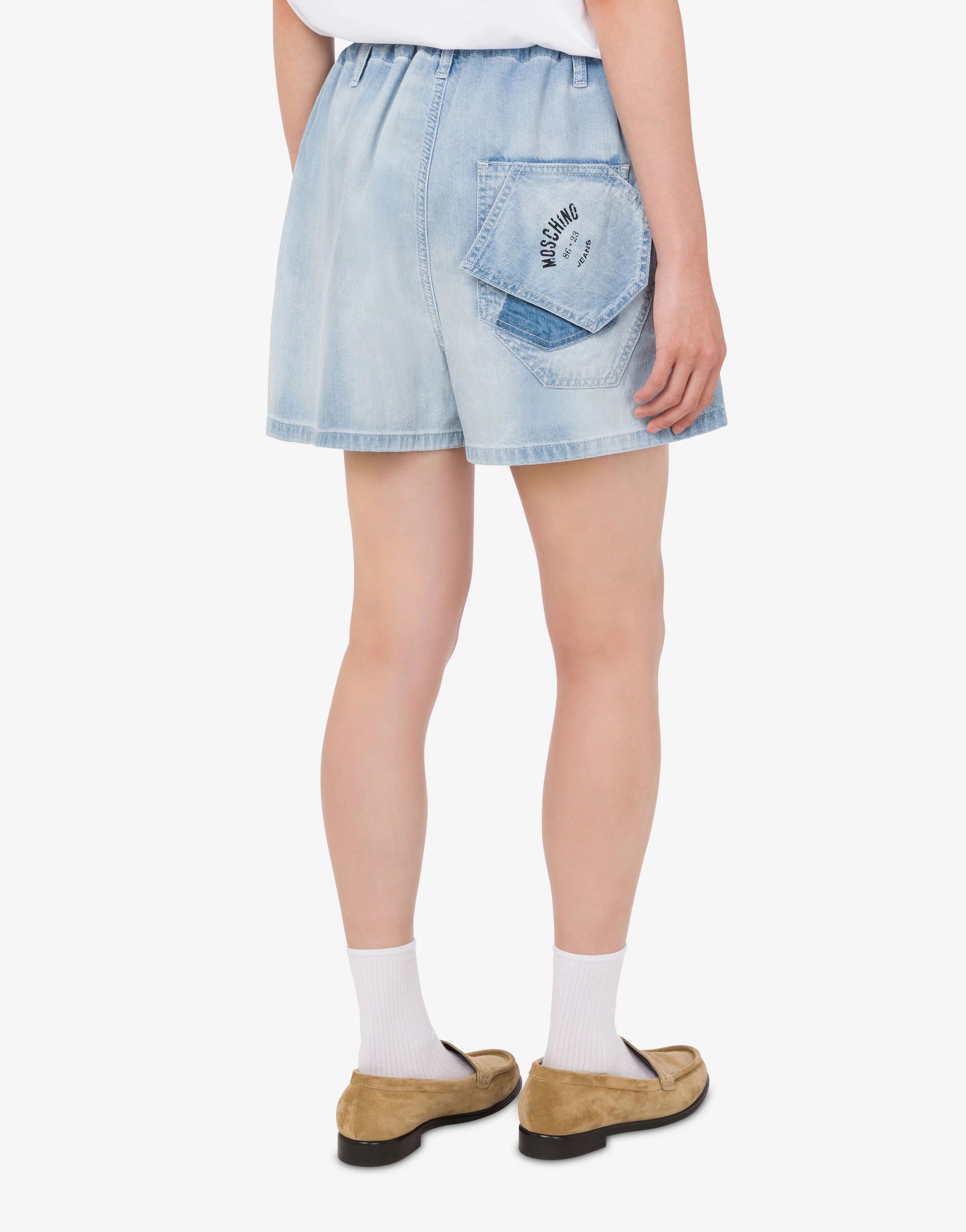 Lightweight cotton denim shorts - Image 3