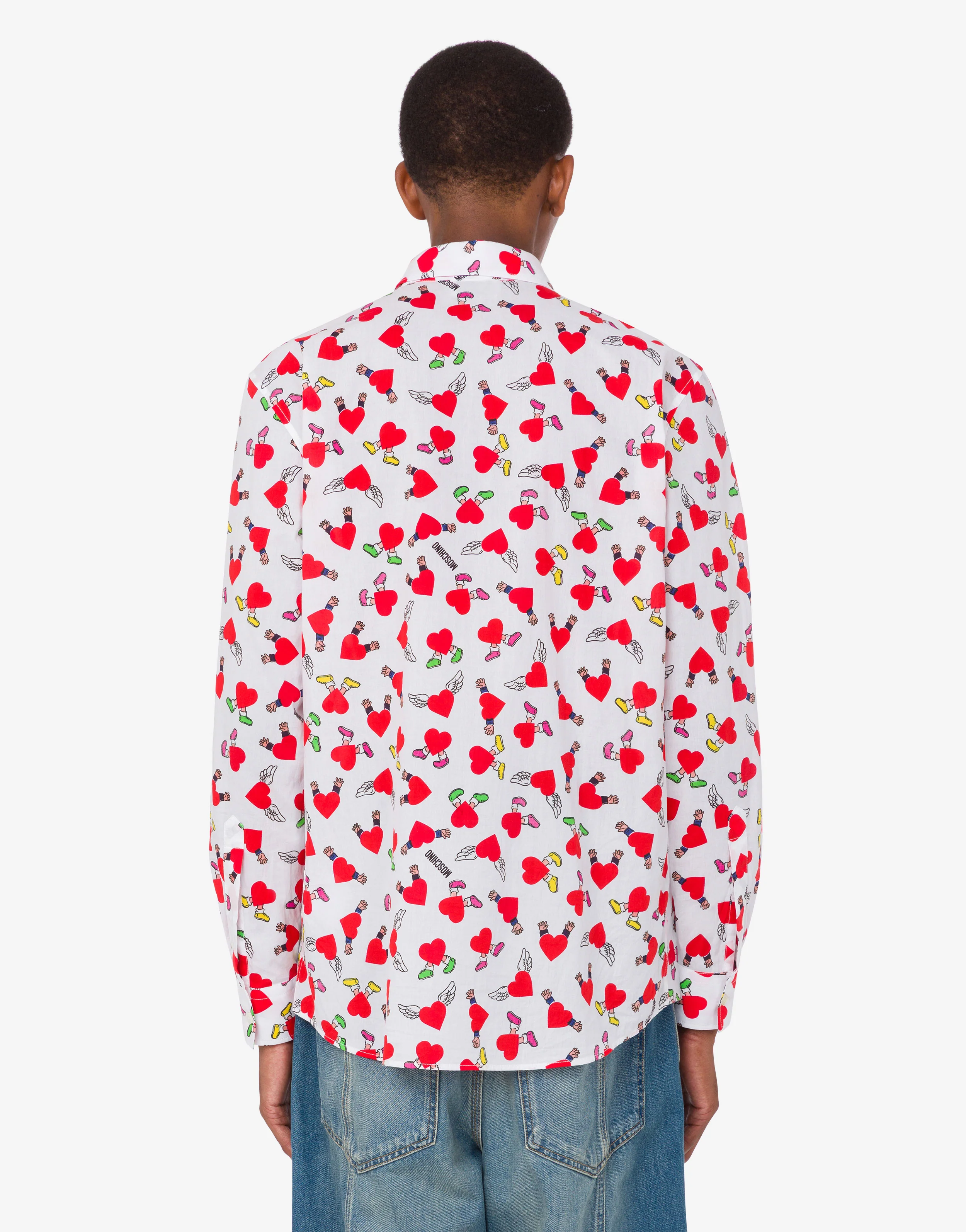 Lightweight cotton poplin shirt with print - Image 3