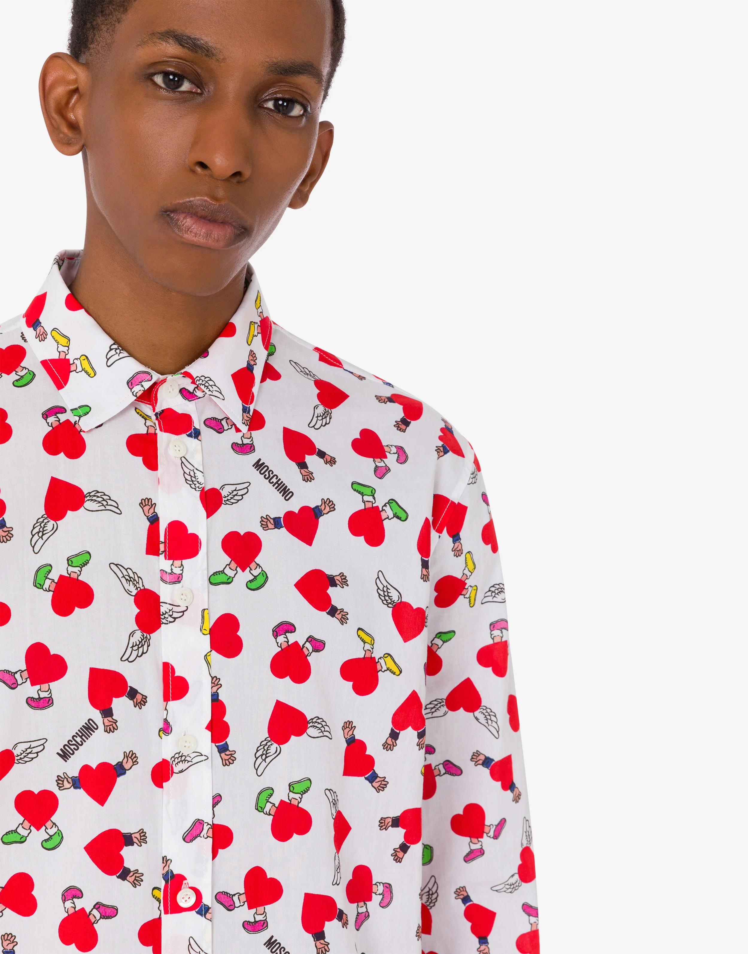 Lightweight cotton poplin shirt with print - Image 4