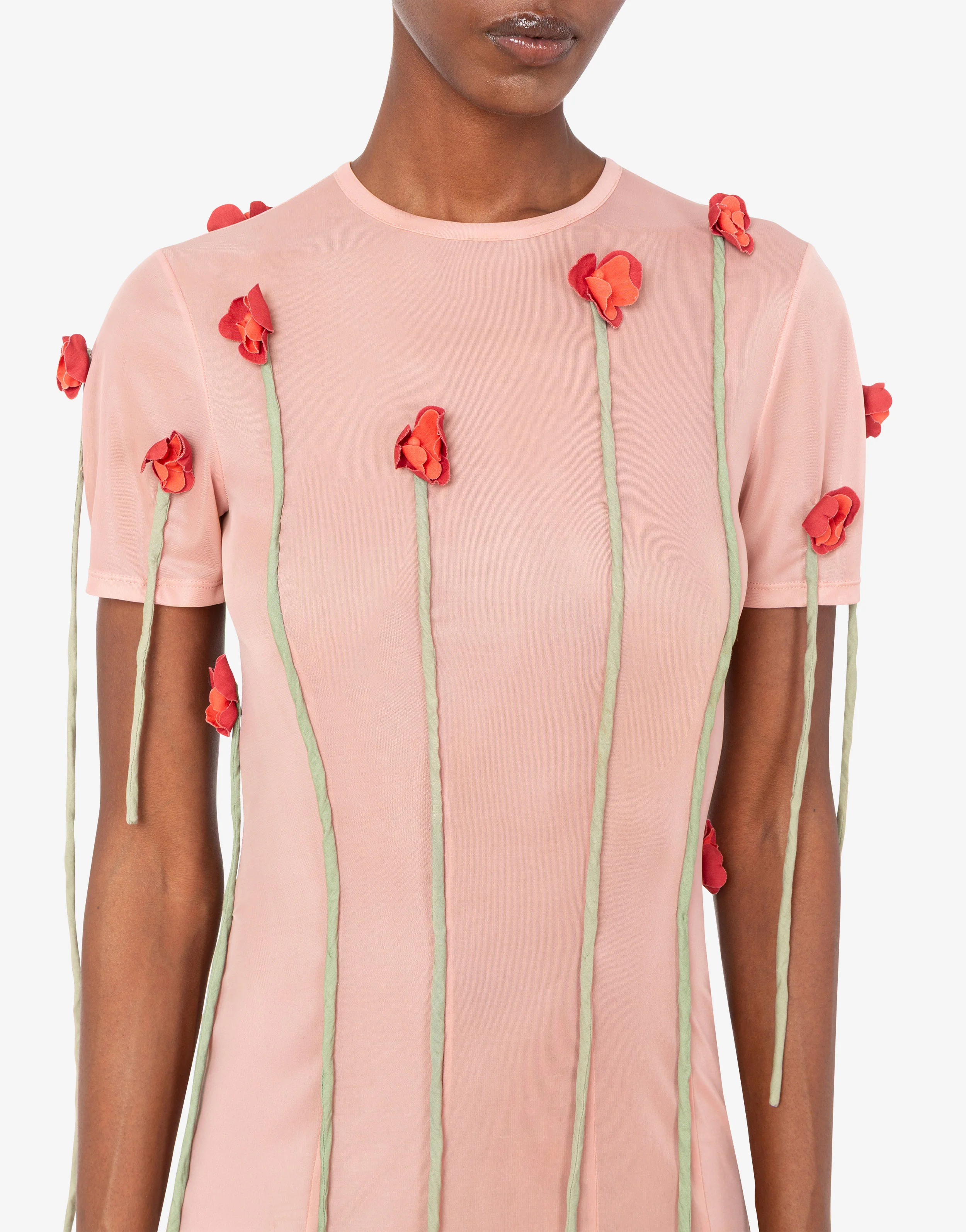 Lightweight jersey dress with flowers - Image 3