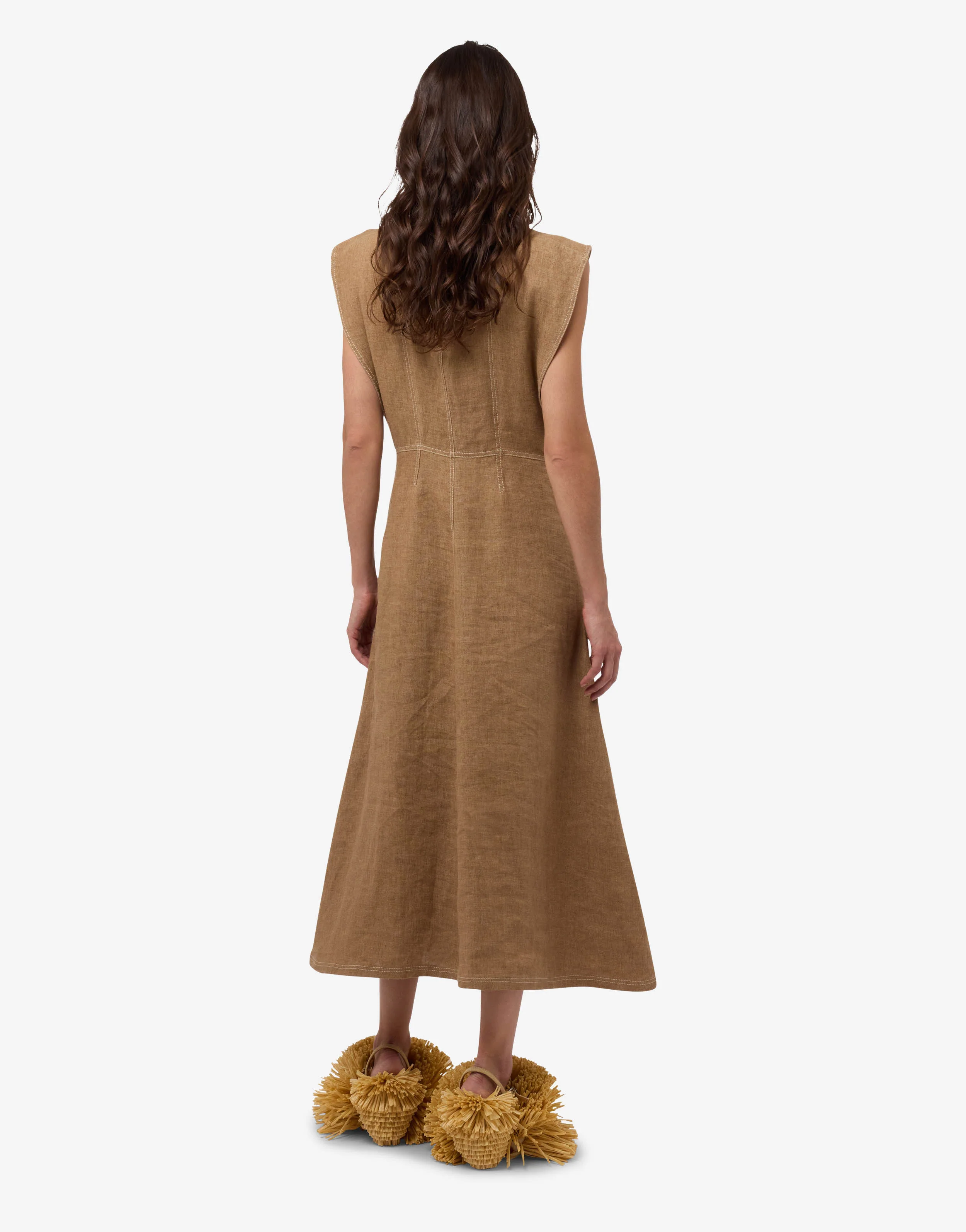 Linen and straw dress - Image 2