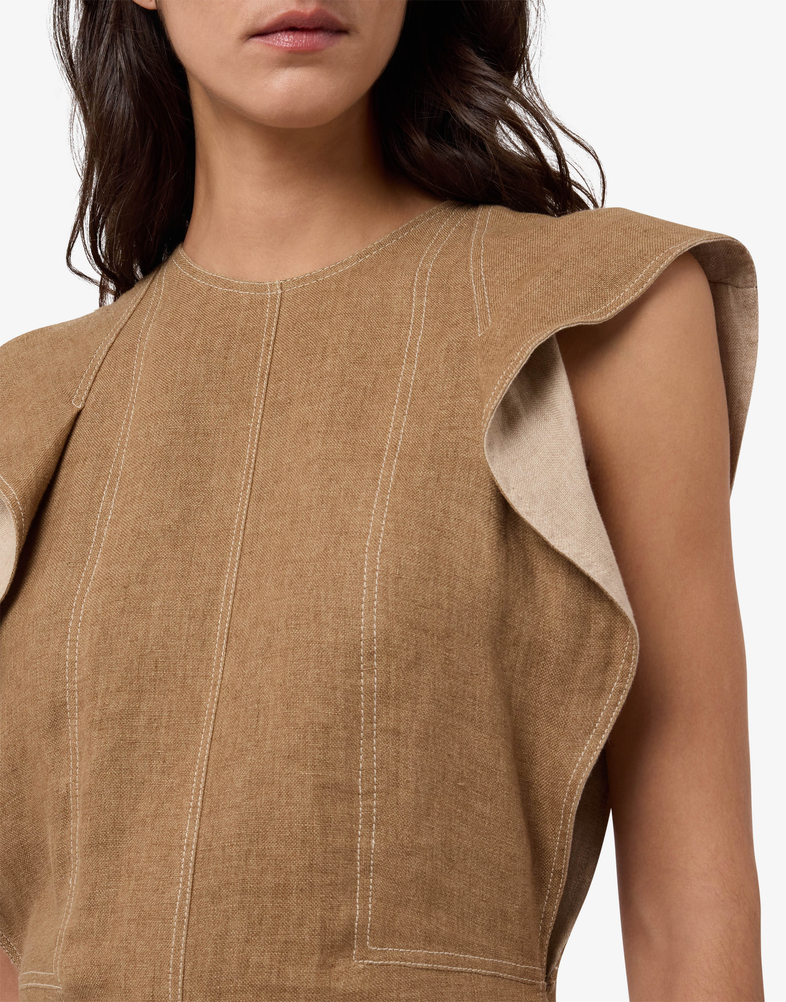 Linen and straw dress - Image 3