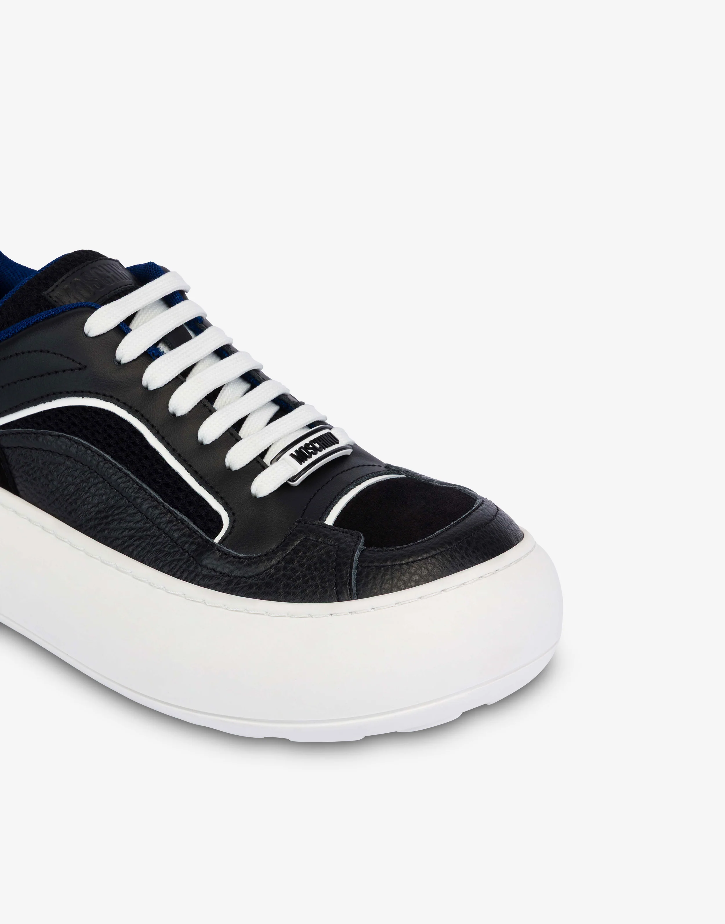 Mesh, calfskin, and suede sneakers - Image 4