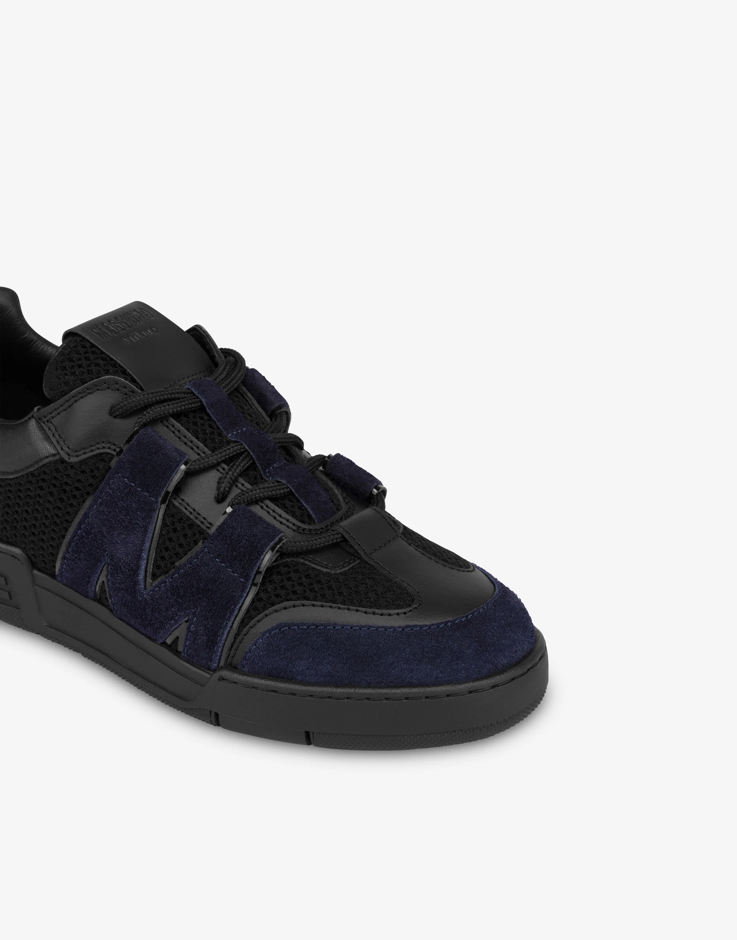 Mesh, calfskin and suede trainers - Image 4