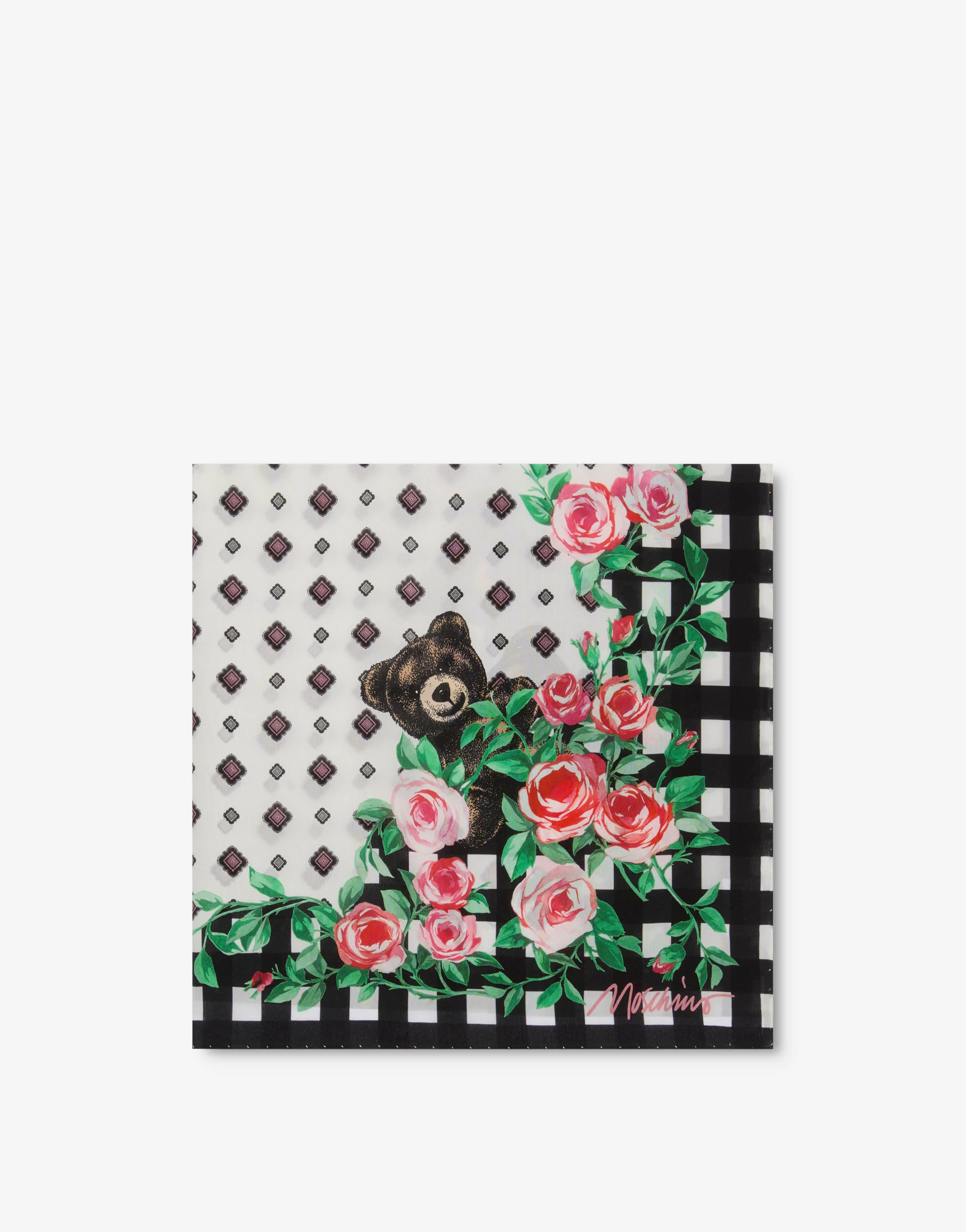 Moschino Teddy Bear printed silk scarf - Image 2