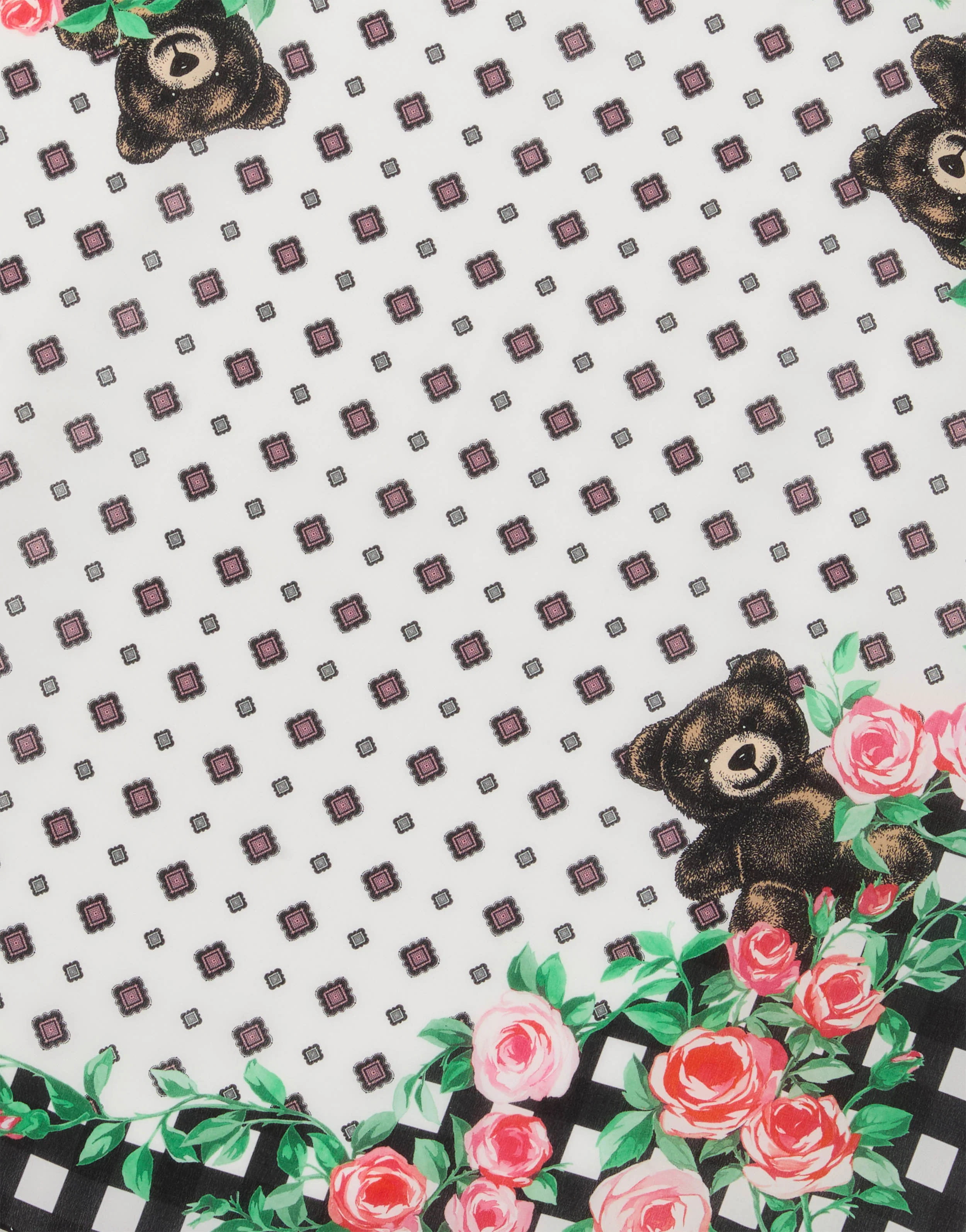 Moschino Teddy Bear printed silk scarf - Image 3