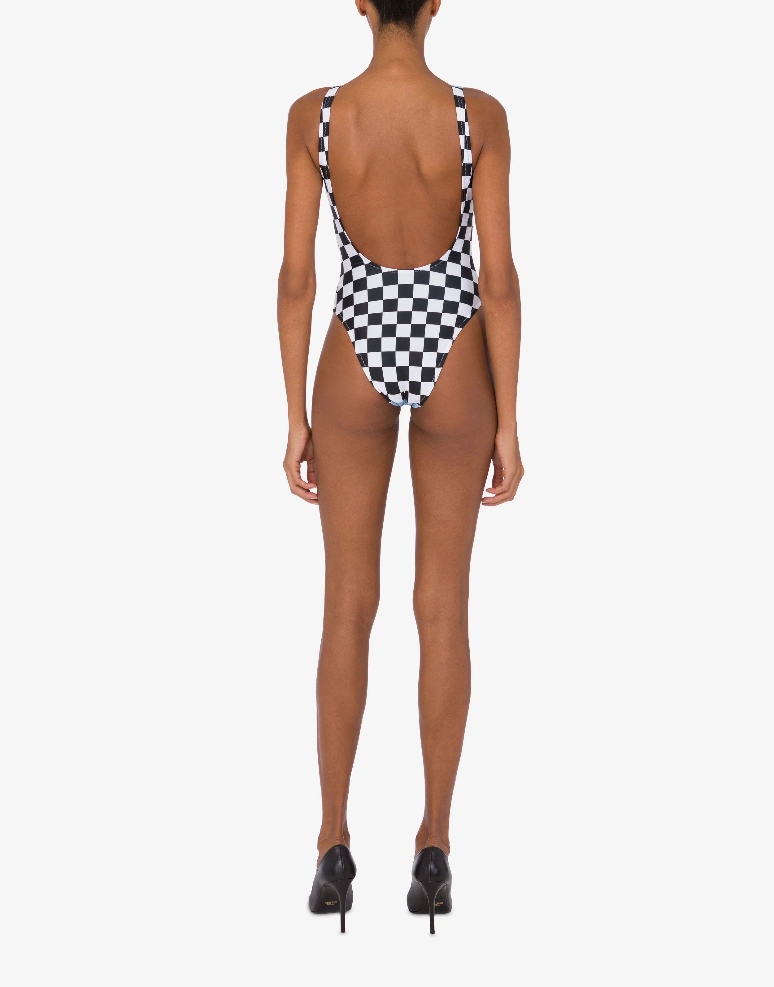 One-piece swimsuit Clouds and Check - Image 3
