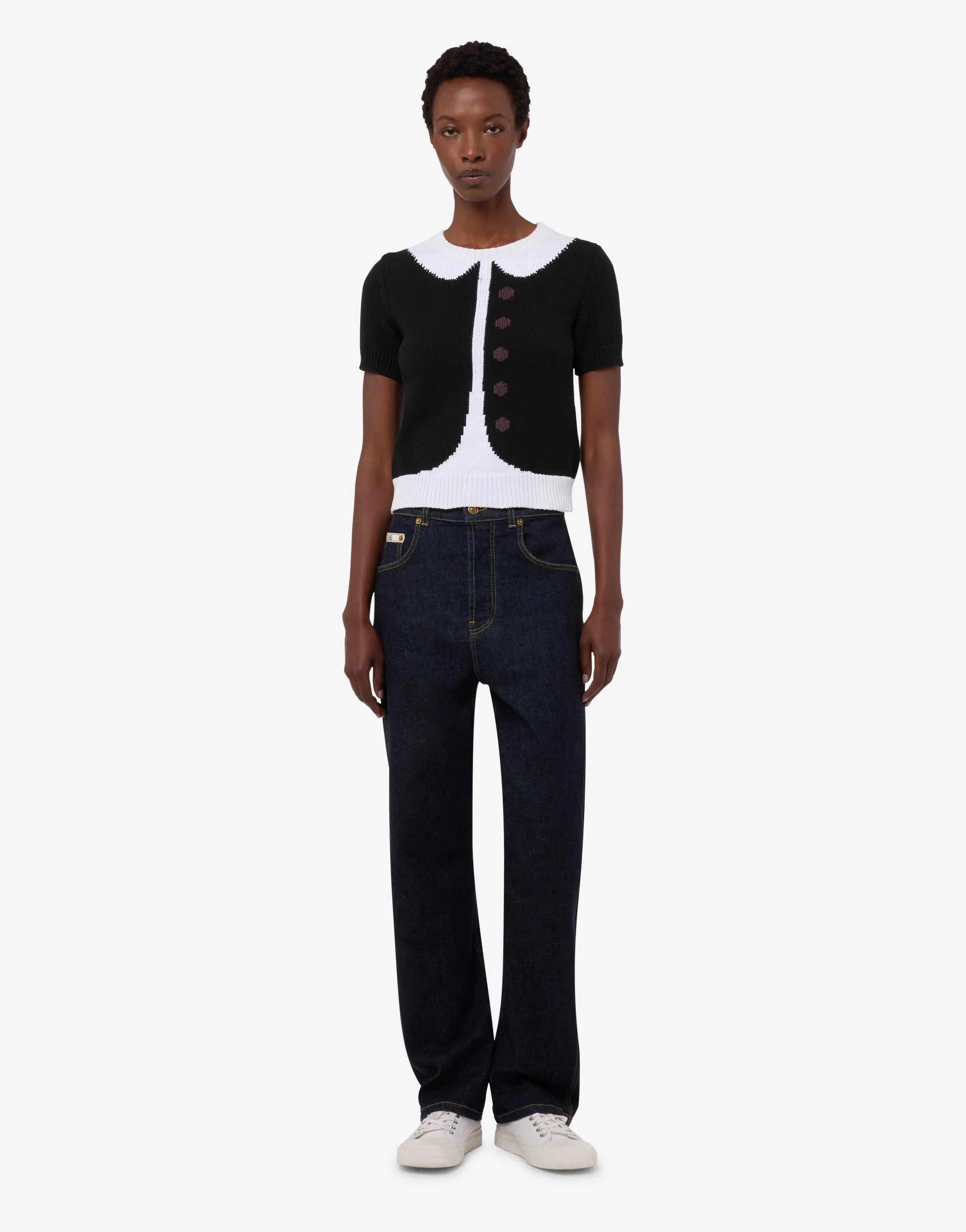 Organic cotton blend intarsia knit - Image 4