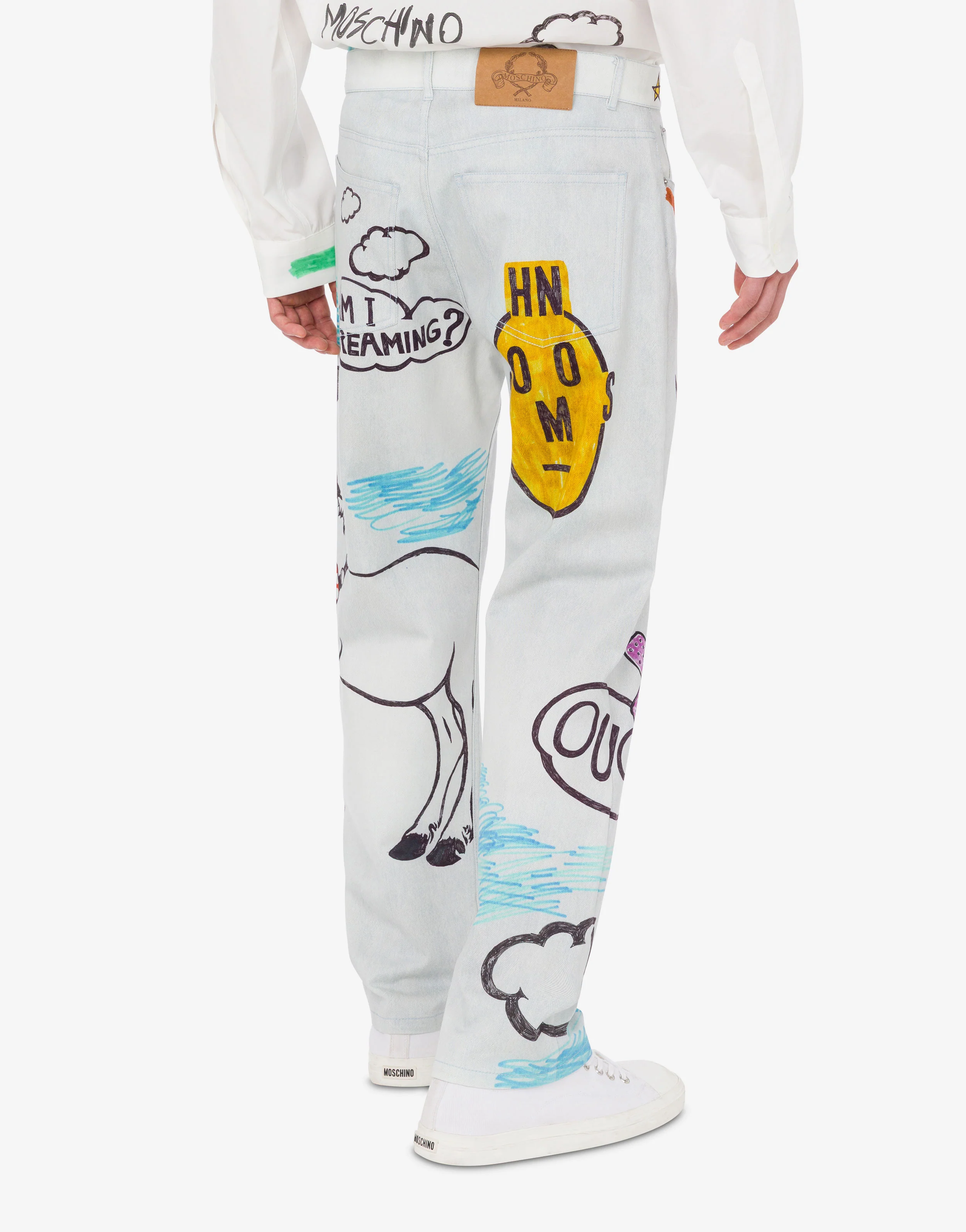 Printed cotton bull trousers - Image 3