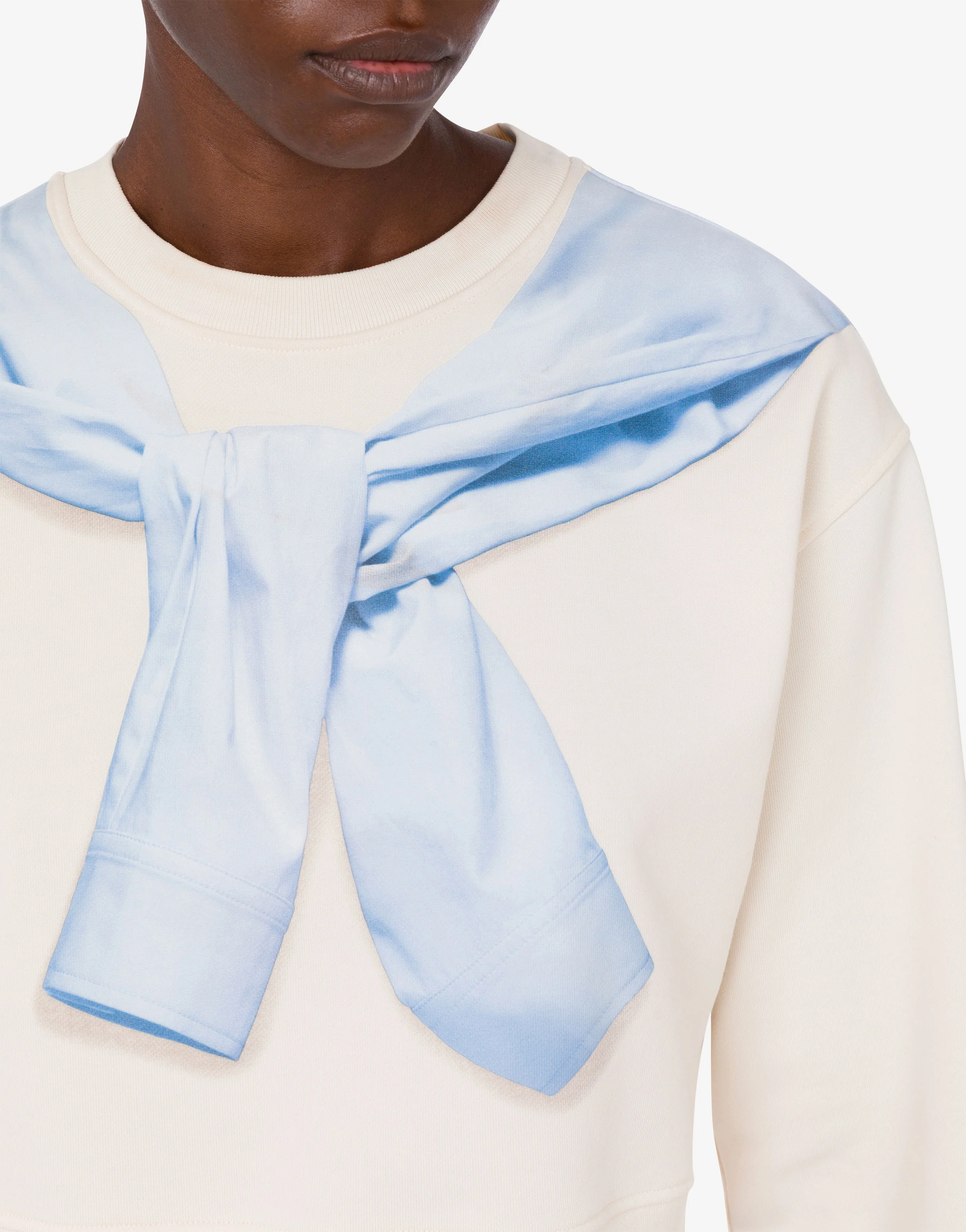Printed cotton crop sweatshirt - Image 4