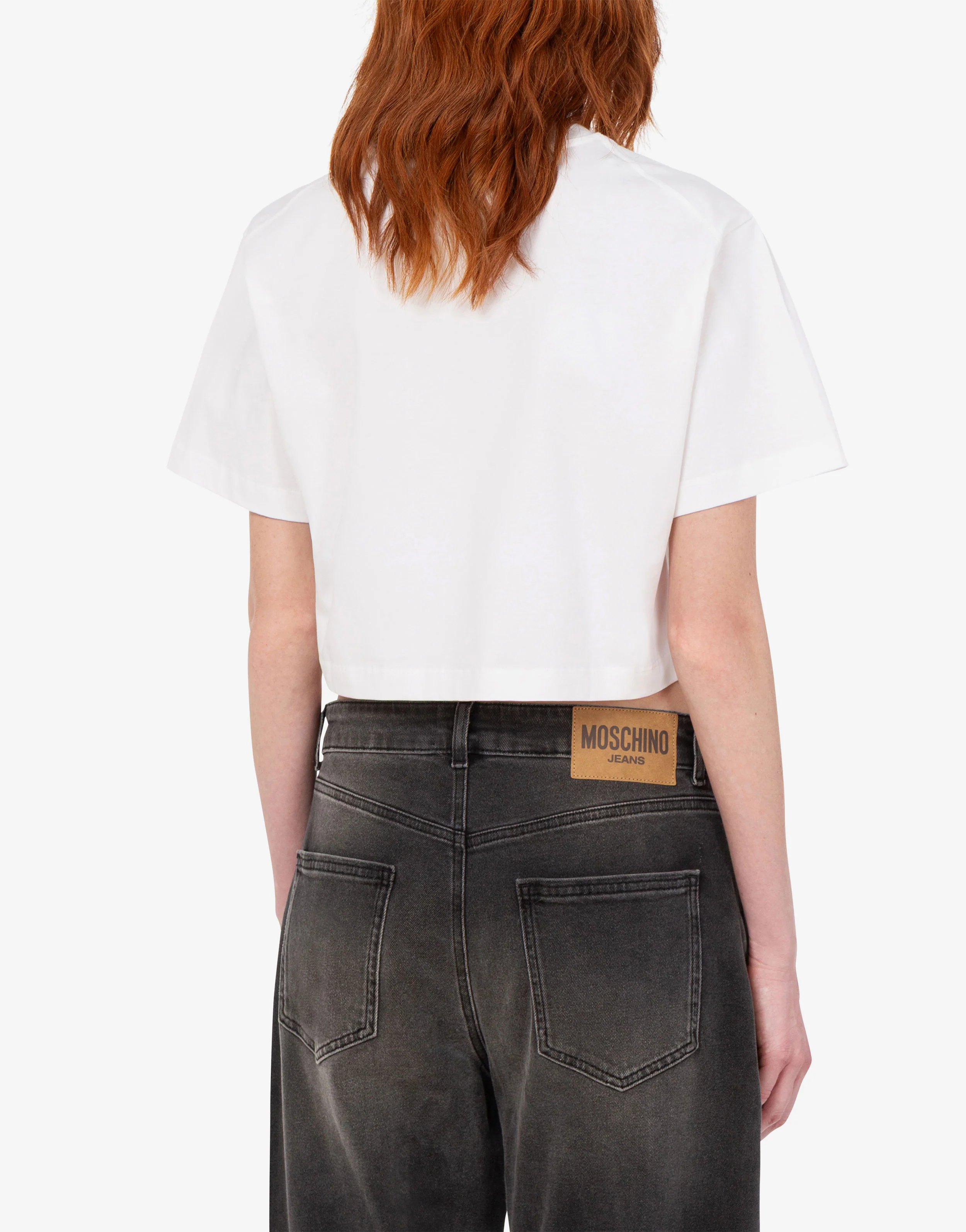 Printed cotton jersey crop top - Image 3