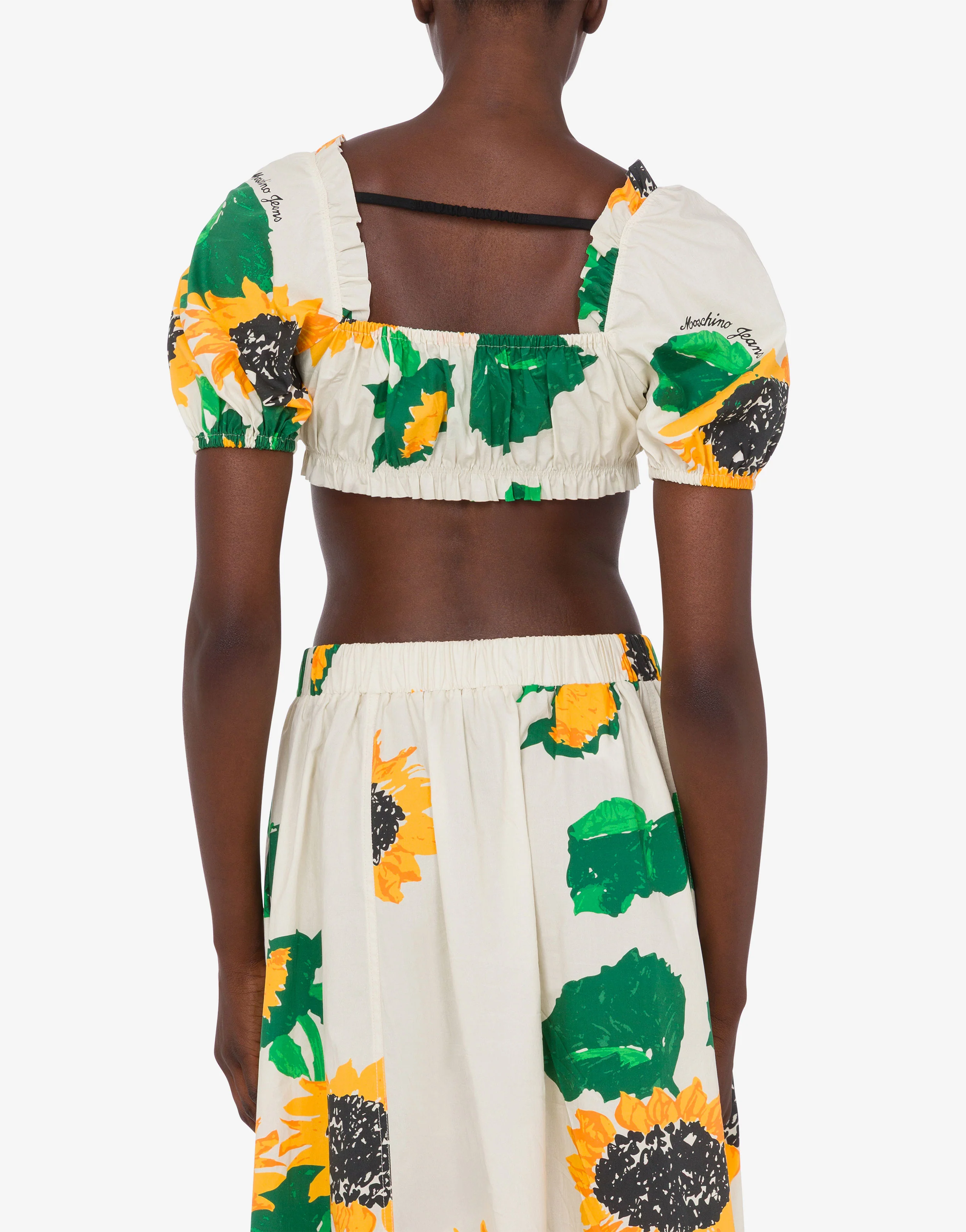 Printed cotton poplin crop top - Image 3