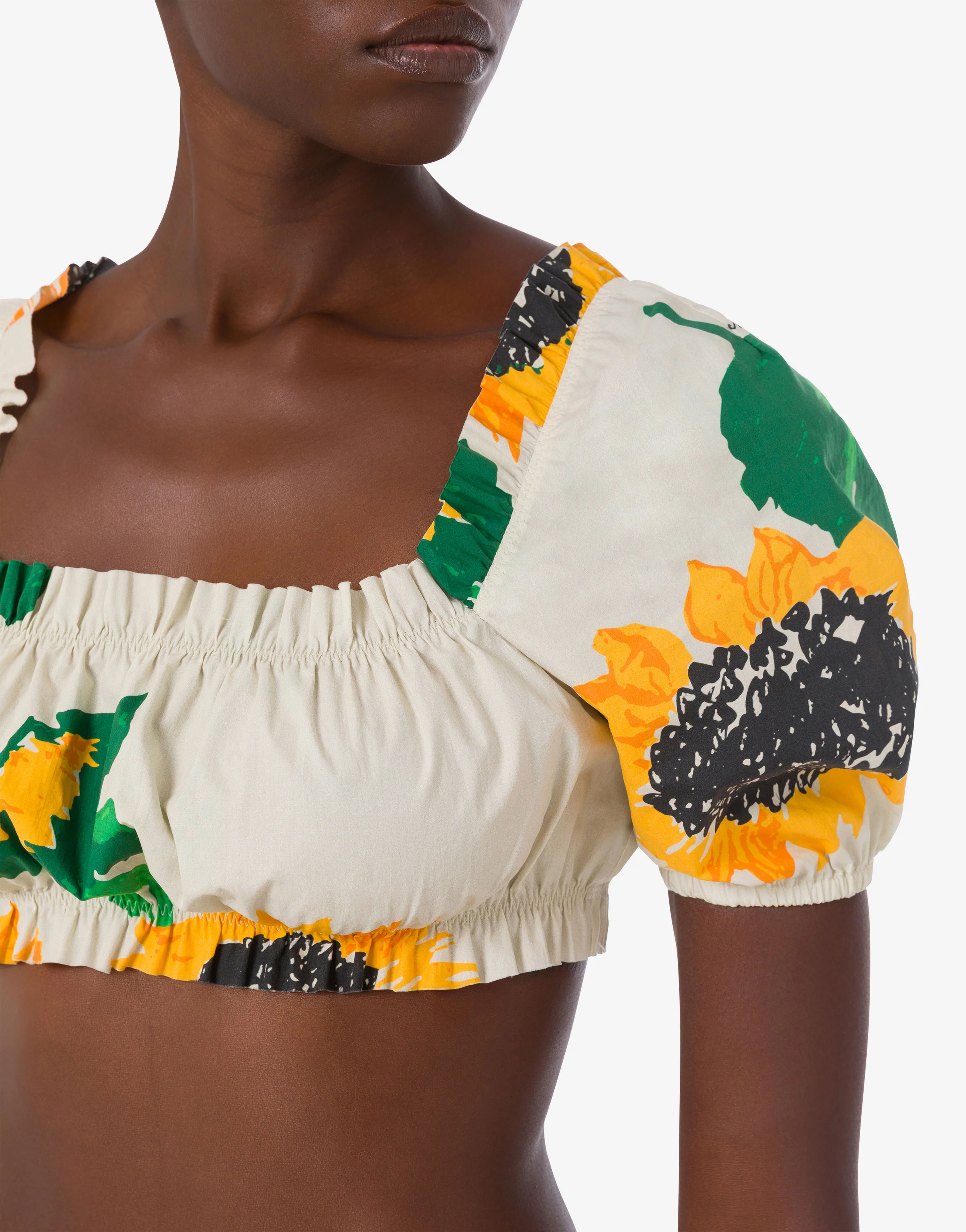 Printed cotton poplin crop top - Image 4