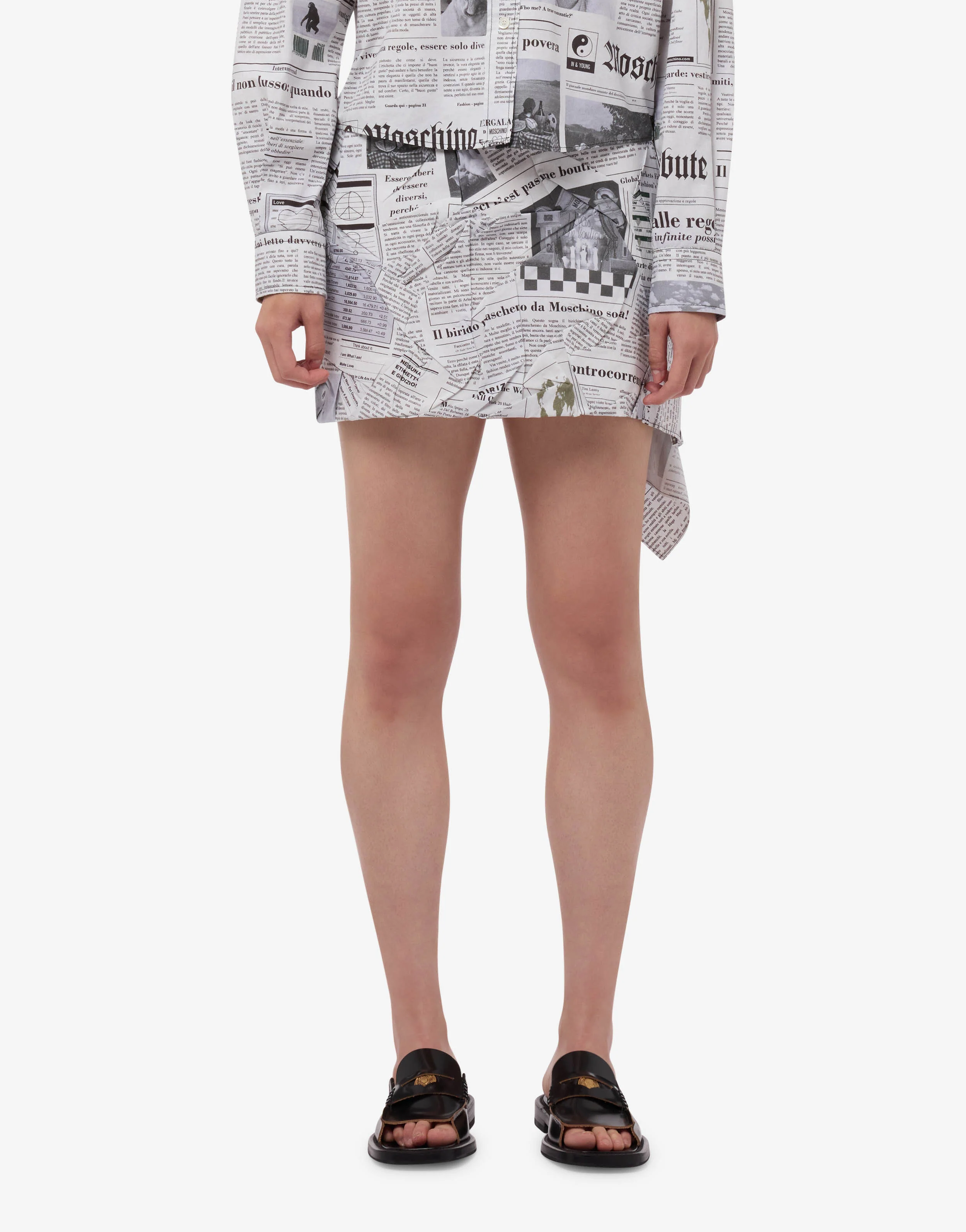 Printed cotton poplin miniskirt - Image 2