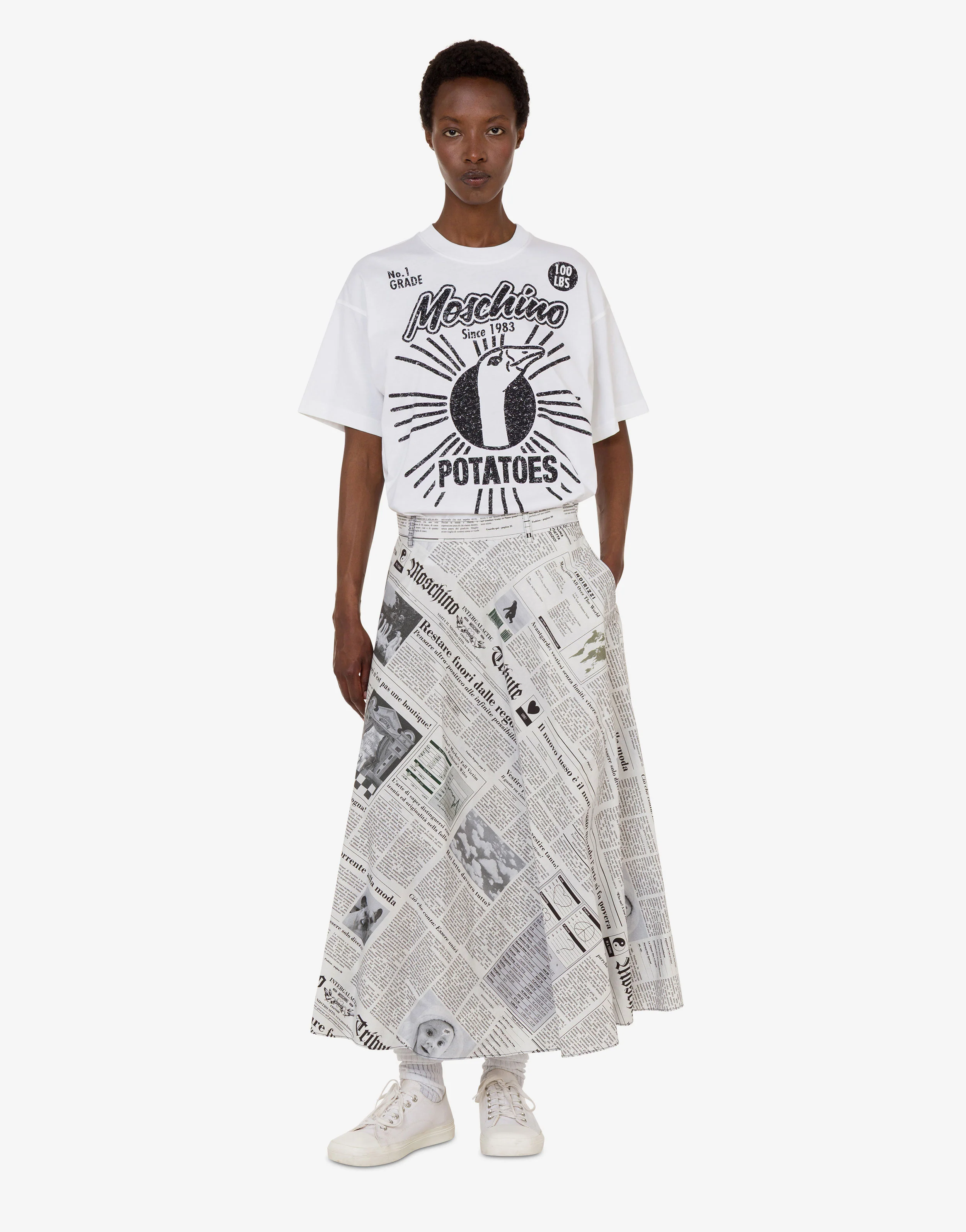 Printed cotton poplin skirt - Image 2