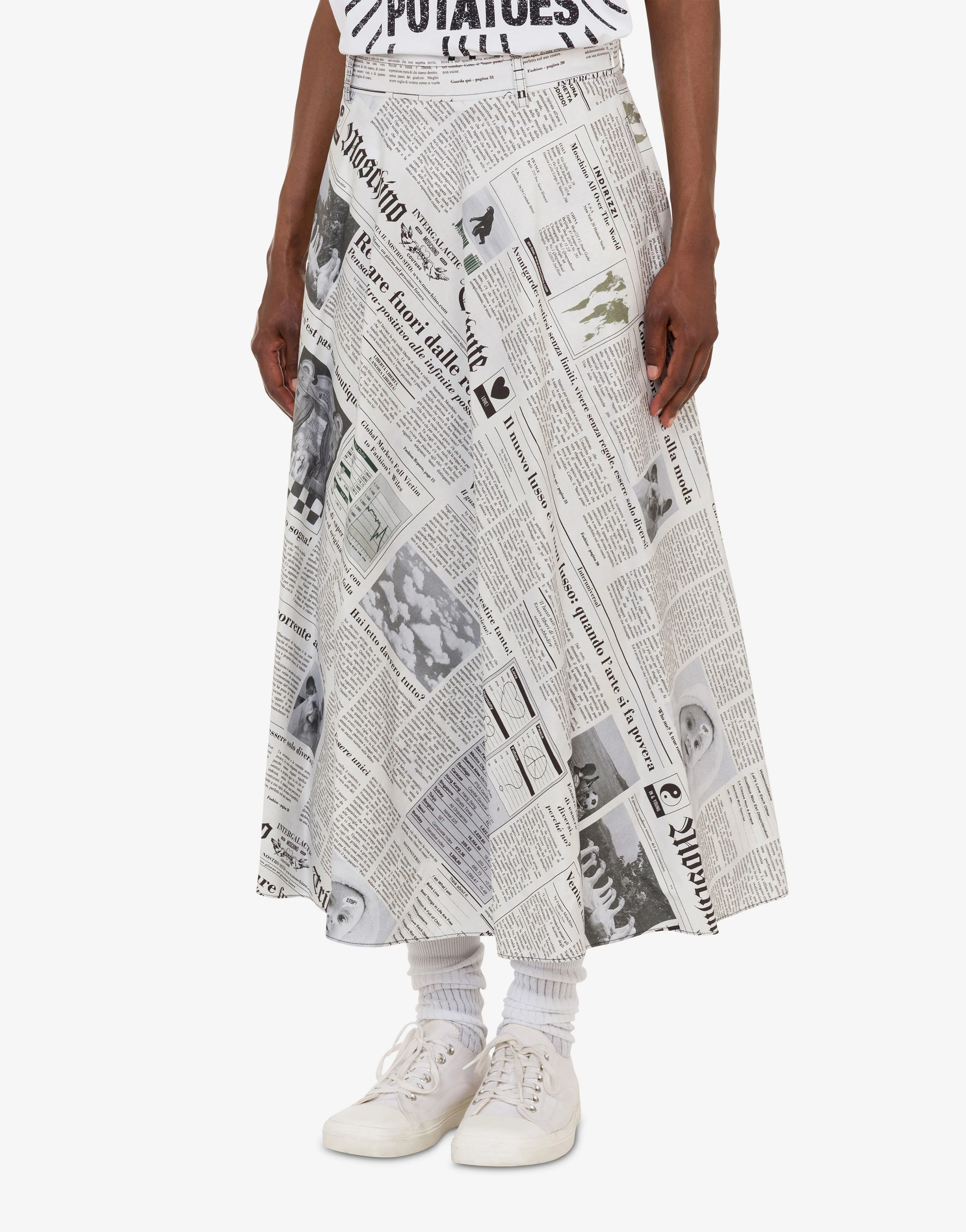 Printed cotton poplin skirt - Image 3